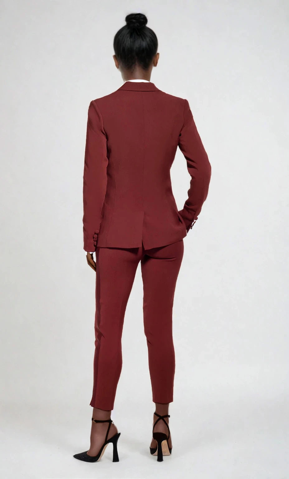 Burgundy Ultra Slim Fit Tuxedo Pants