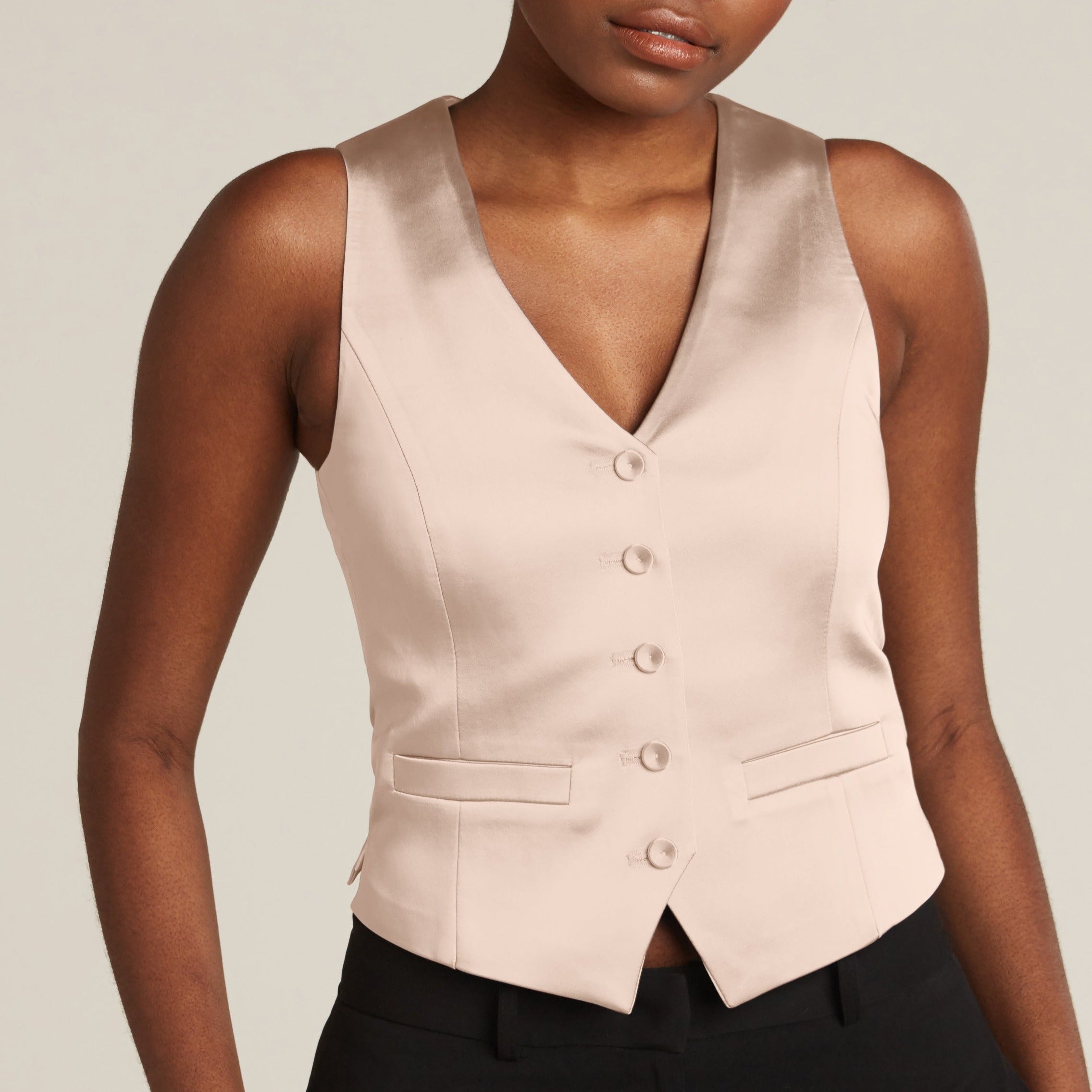 champagne tuxedo vest and tie