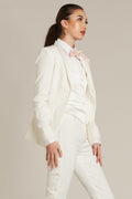 Pearl White Shawl Collar Tuxedo Jacket