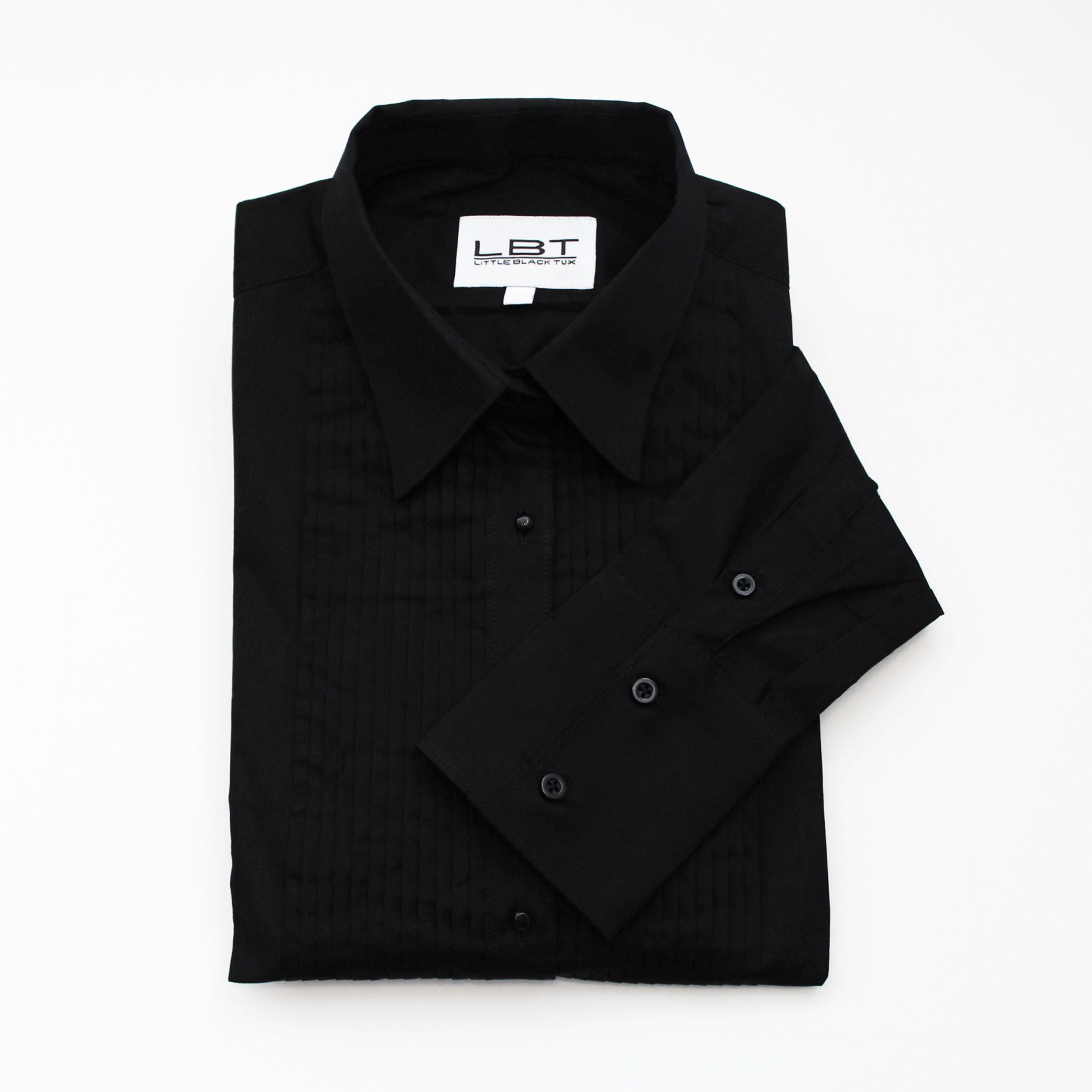 Black Laydown Collar Tuxedo Shirt - Women’s Tuxedo Suits | girls prom tuxedo | gal tux | Wedding Party, Bridesmaids