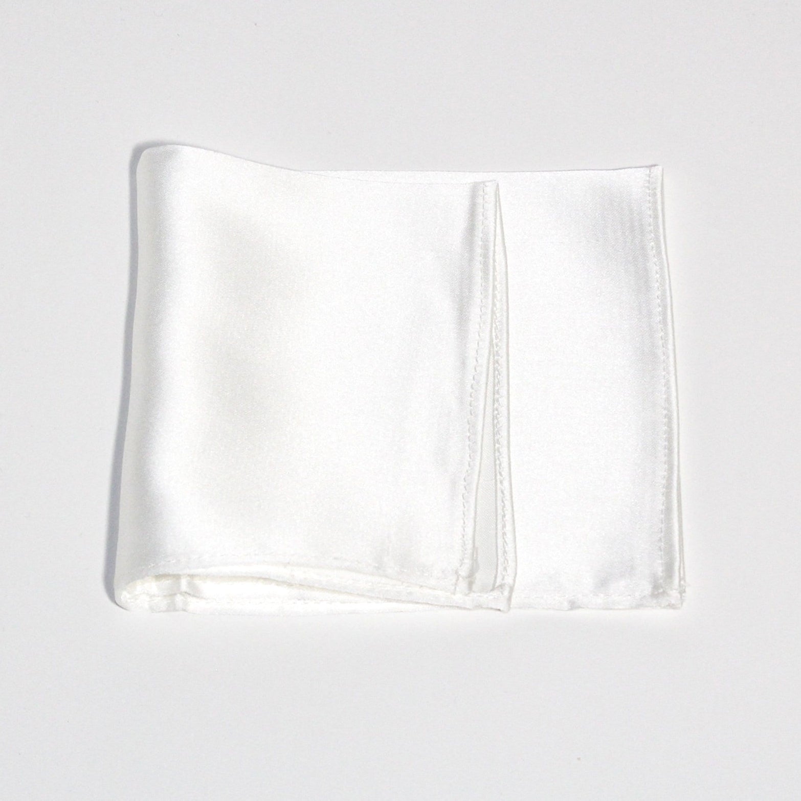 White Poly/Satin Pocket Square