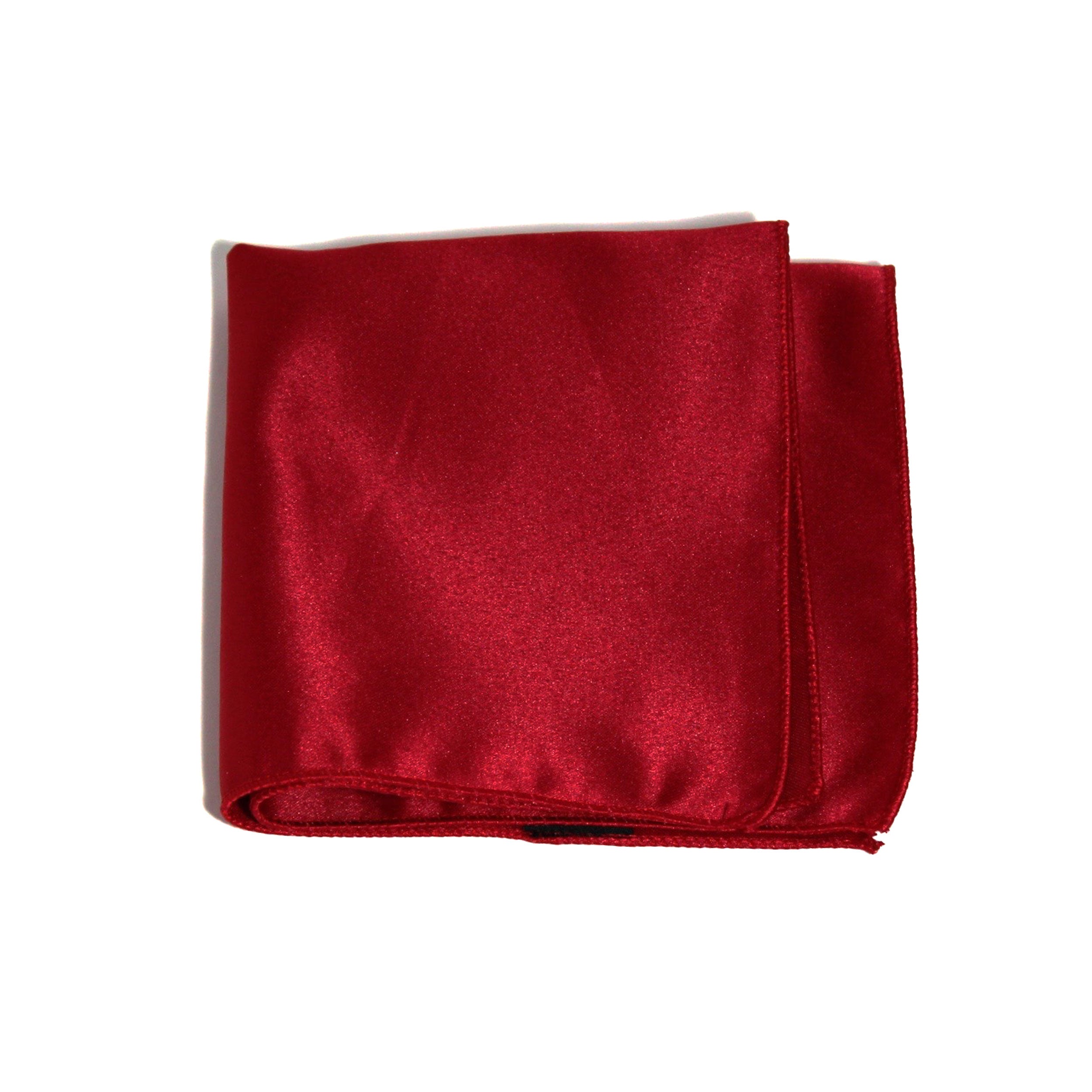 Crimson Poly/Satin Pocket Square