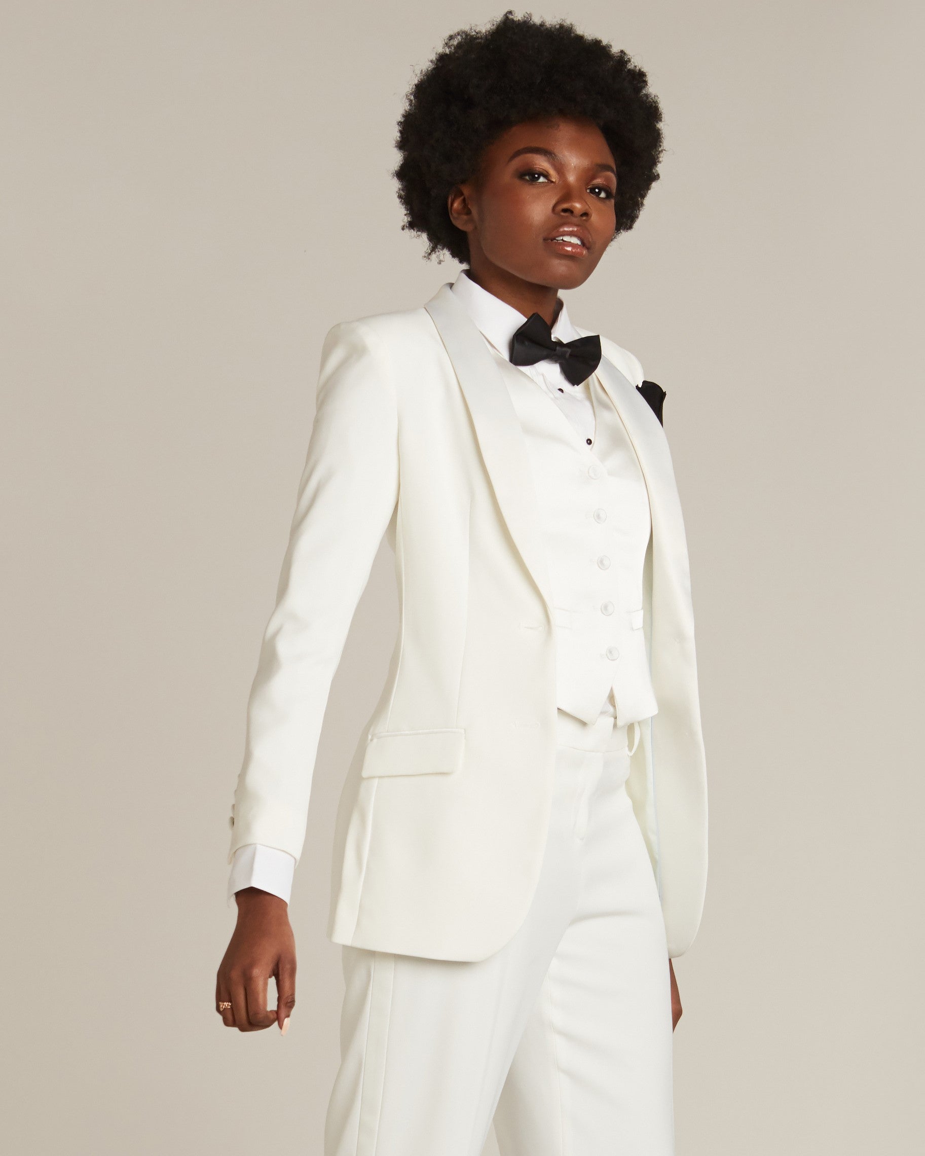 Diamond White Shawl Collar Long Tuxedo Jacket - Women’s Tuxedo Suits | girls prom tuxedo | gal tux | Wedding Party, Bridesmaids