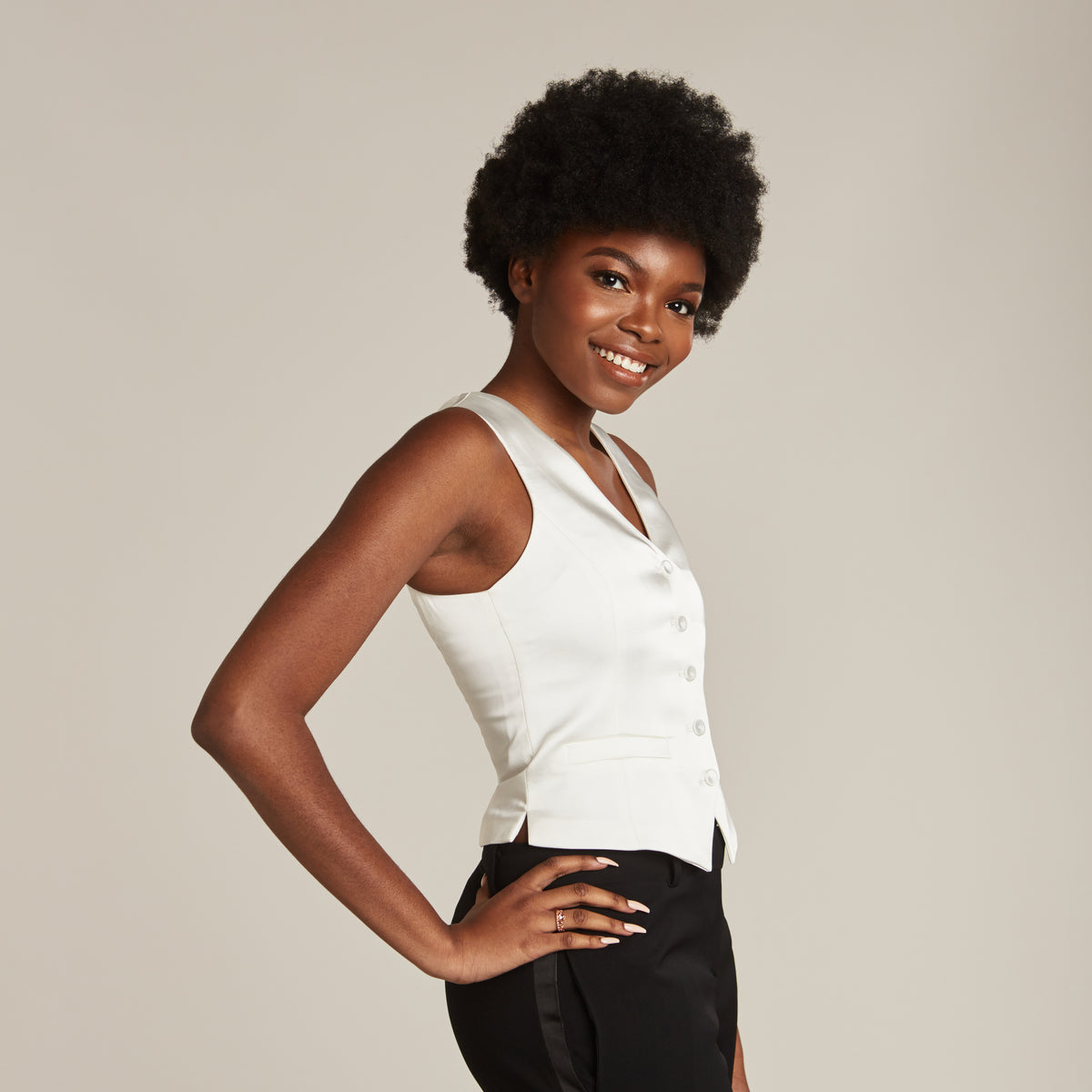 Diamond White Tuxedo Vest - Women’s Tuxedo Suits | girls prom tuxedo | gal tux | Wedding Party, Bridesmaids