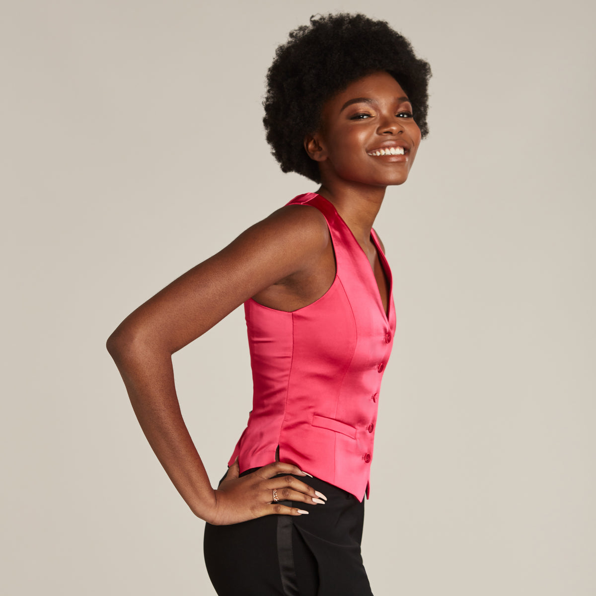 Fuchsia Tuxedo Vest - Women’s Tuxedo Suits | girls prom tuxedo | gal tux | Wedding Party, Bridesmaids