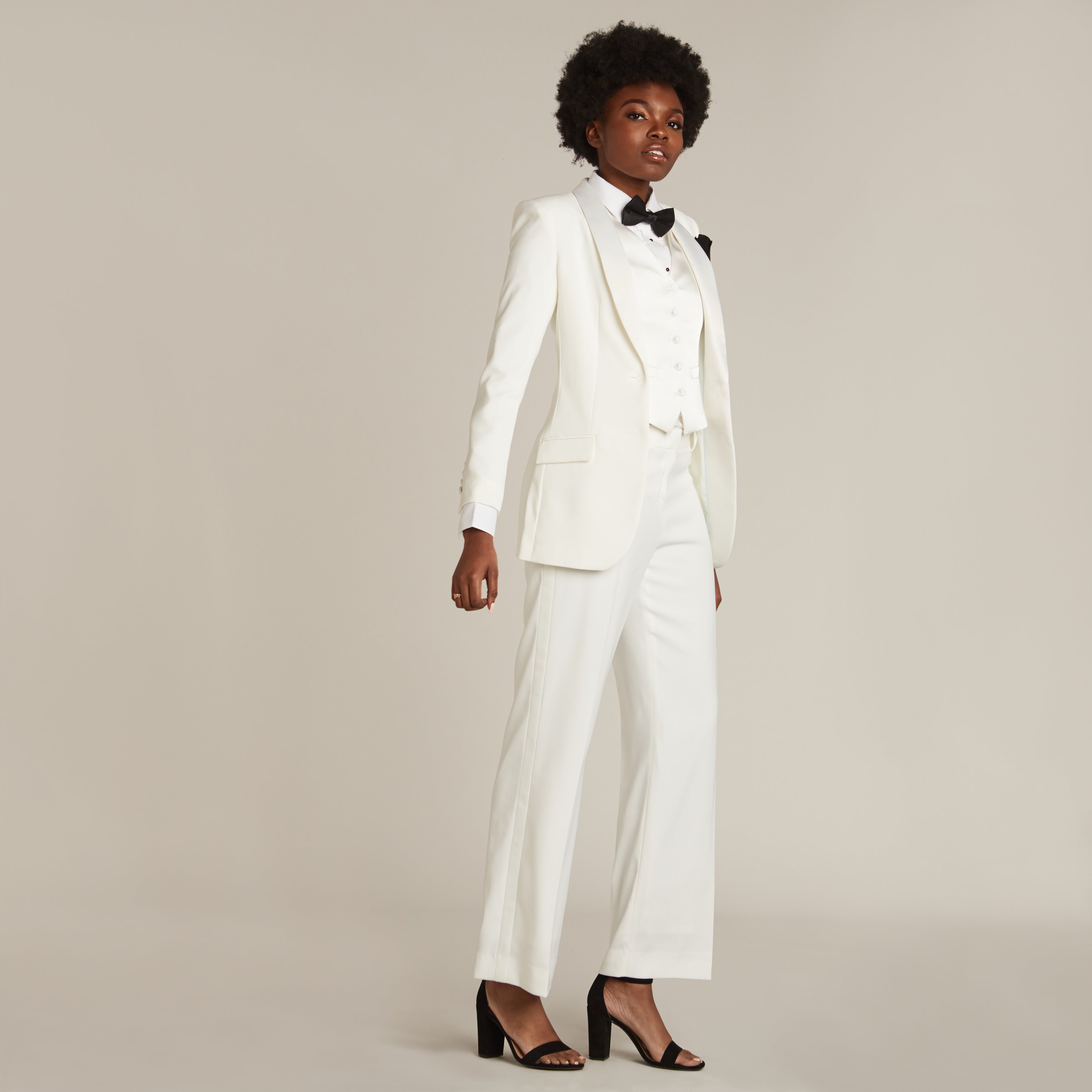 Diamond White Shawl Collar Long Tuxedo Jacket - Women’s Tuxedo Suits | girls prom tuxedo | gal tux | Wedding Party, Bridesmaids