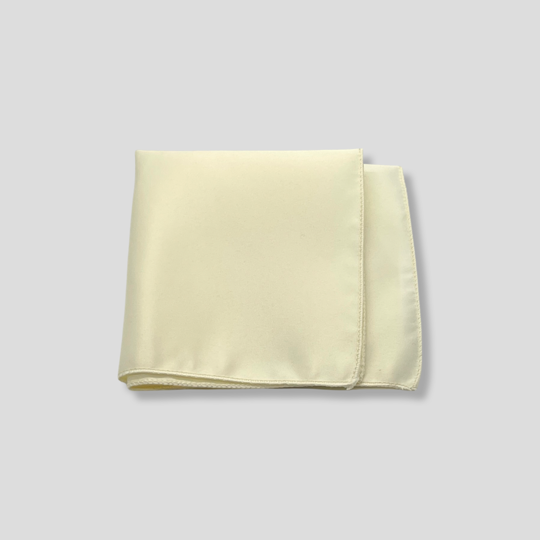 Ivory Cream Poly/Satin Pocket Square