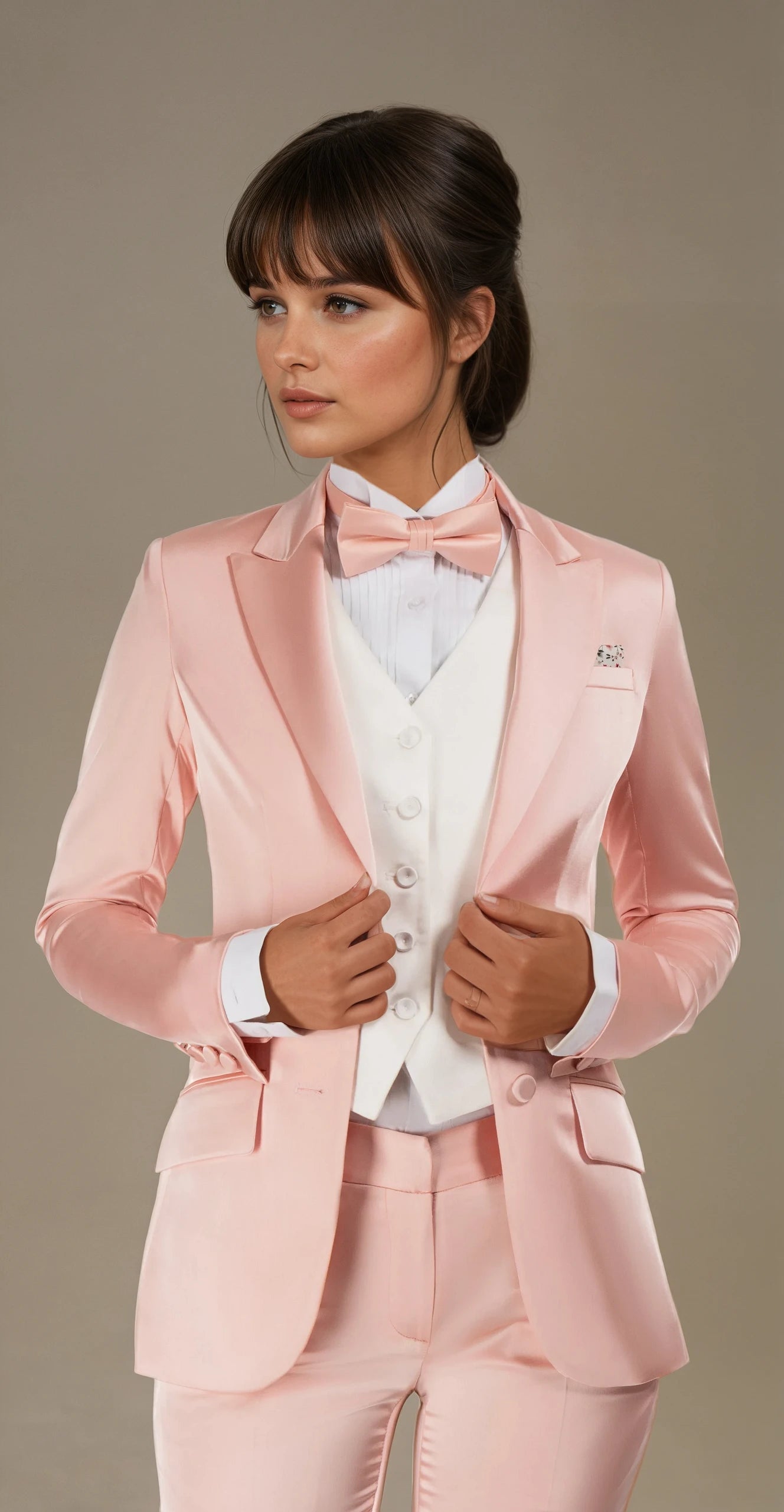 Blush Pink Satin Peak Lapel Tuxedo Jacket