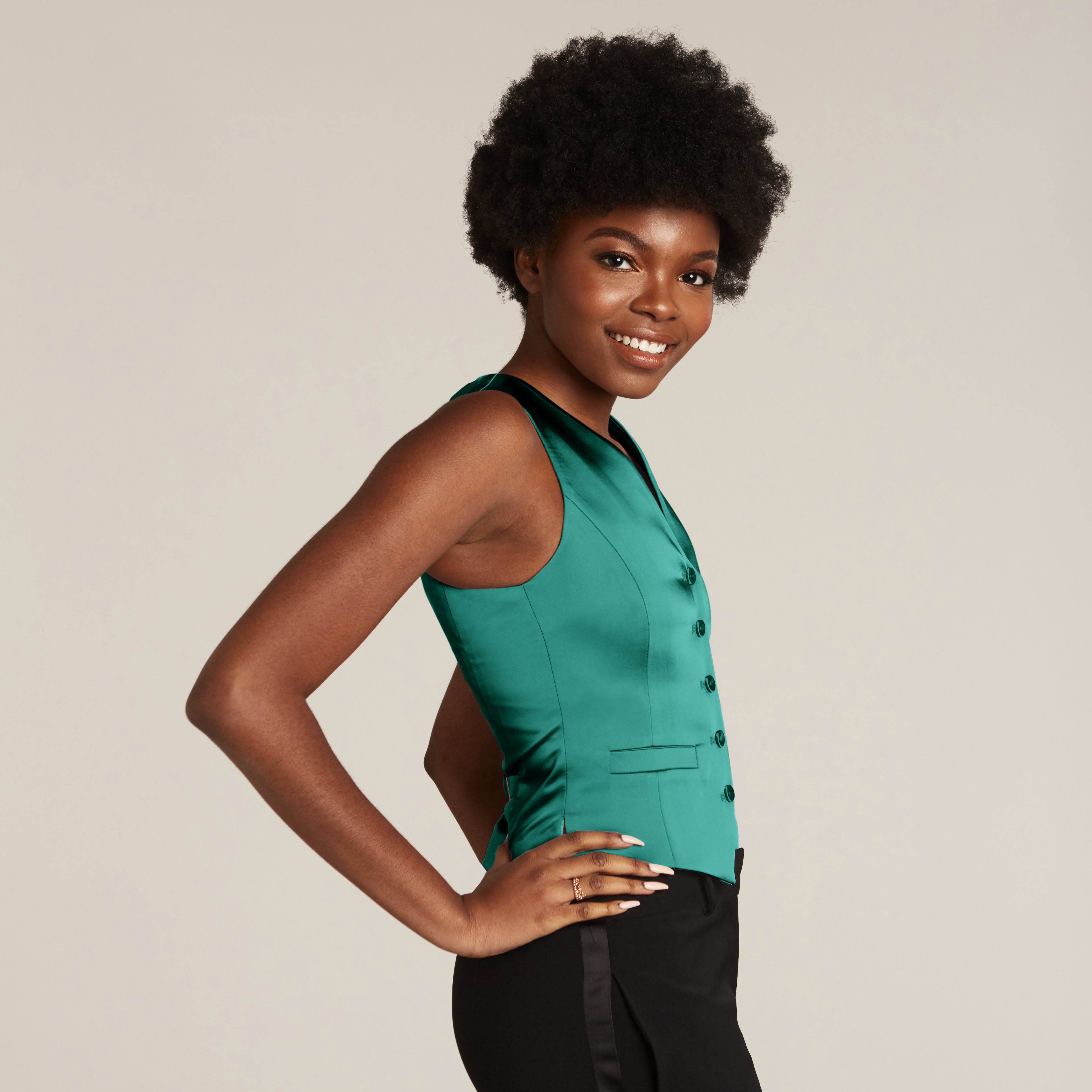 Green sleeveless vest store