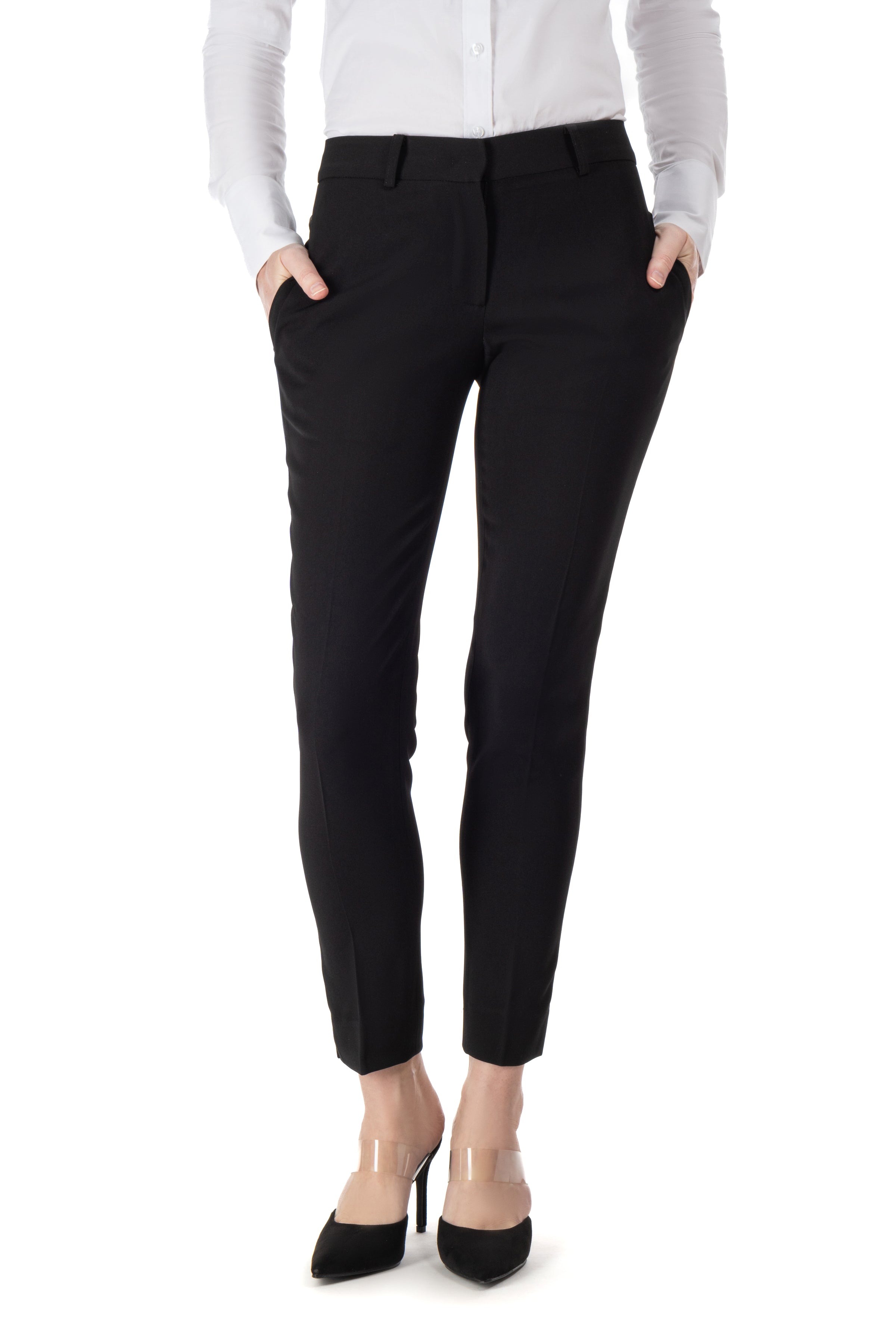 Black Ultra Slim Fit Tuxedo Pants w/ Satin Back Pocket