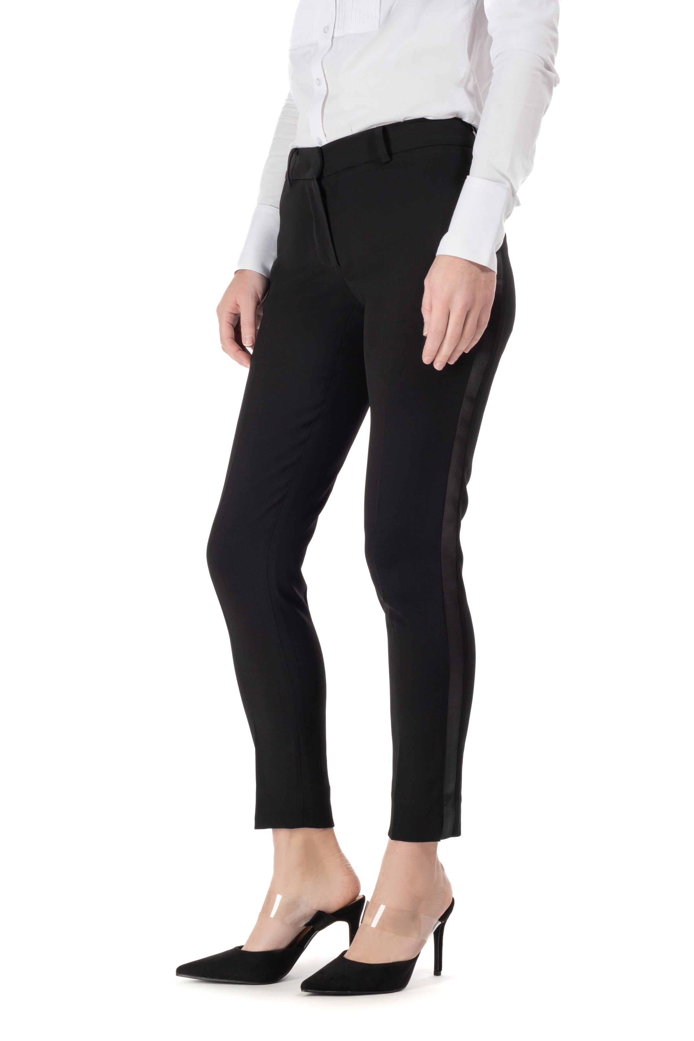 Black Ultra Slim Fit Tuxedo Pants w/ Satin Back Pocket