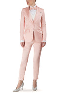 Blush Pink Satin Peak Lapel Tuxedo Jacket
