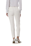 Pearl White Ultra Slim Fit Tuxedo Pants w/ Satin Back Pocket