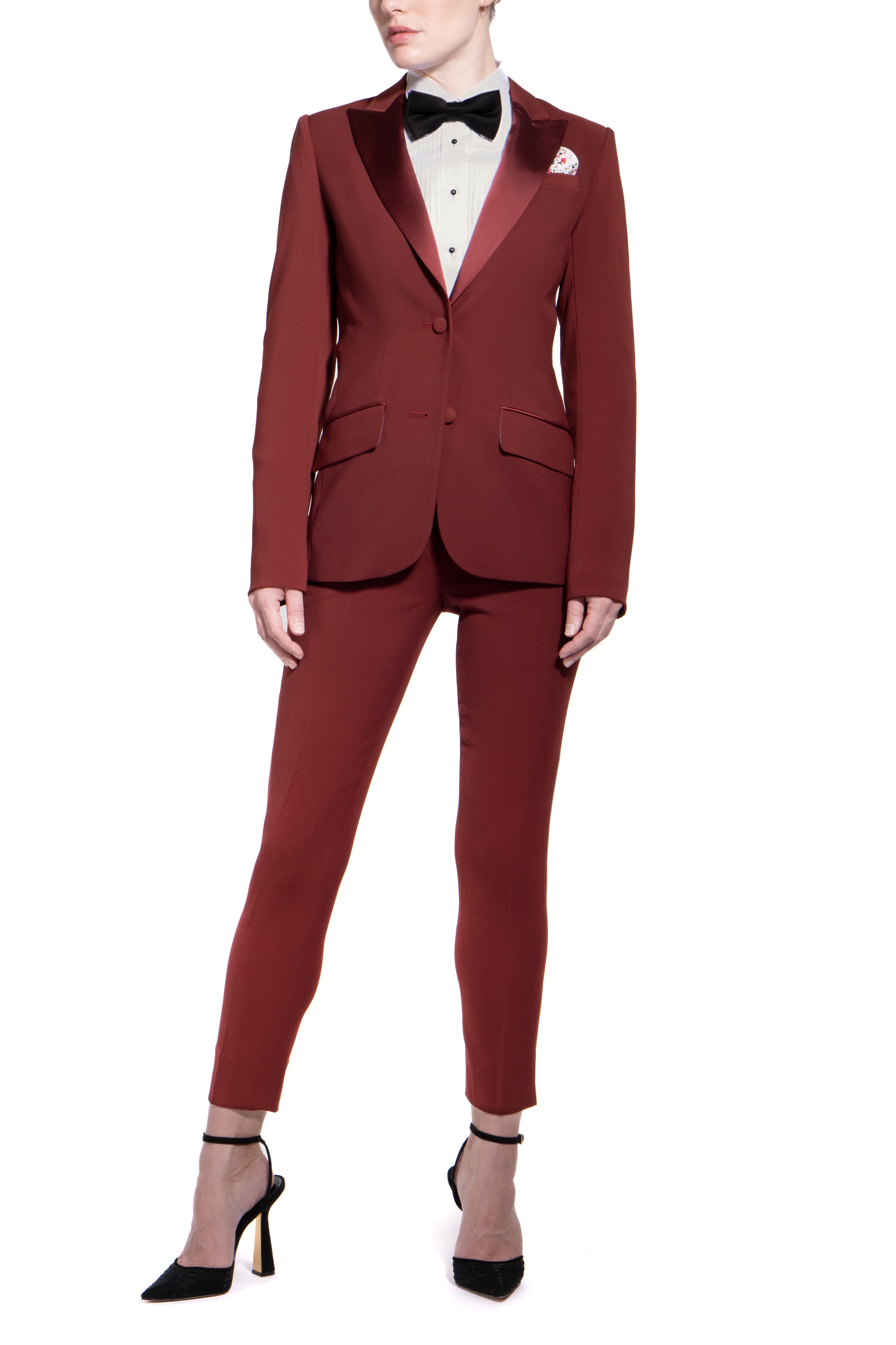 Burgundy Peak Lapel Tuxedo Jacket