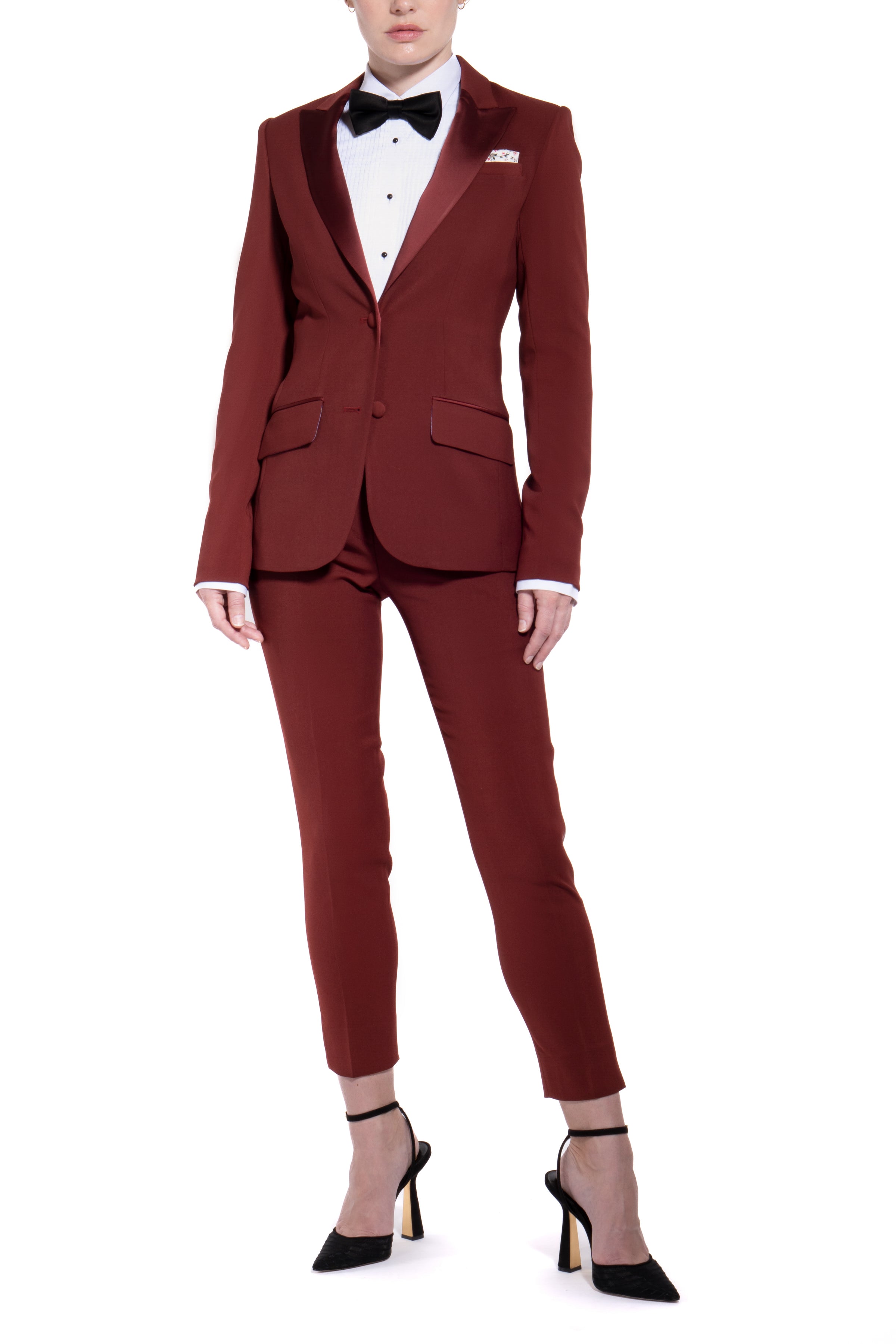 Burgundy Suit Set Women Spring 2023 Office Ladies Lapel Single Breasted  Vest Wide Leg Pants Blazer Three Piece Set