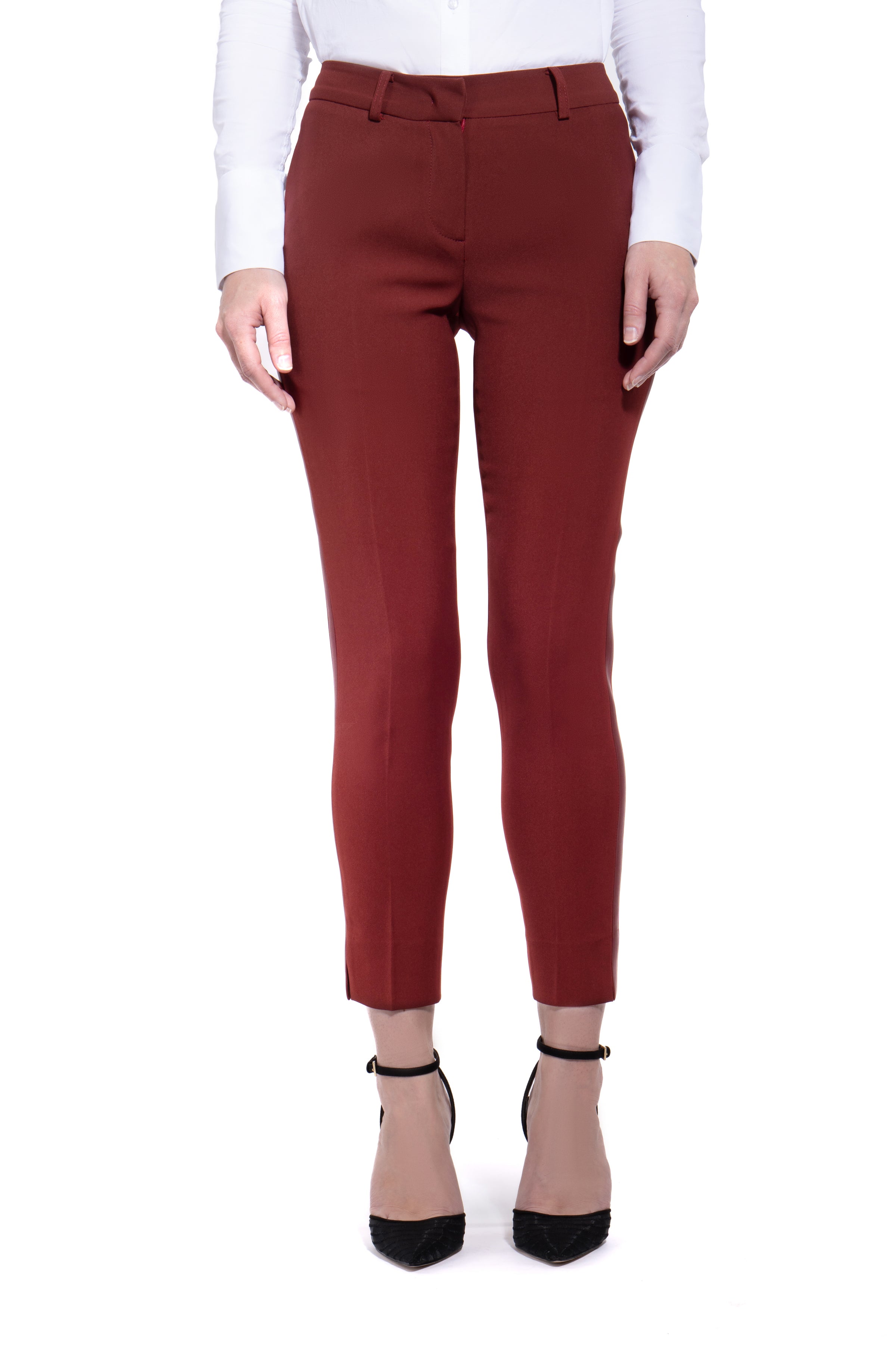 Burgundy Ultra Slim Fit Tuxedo Pants