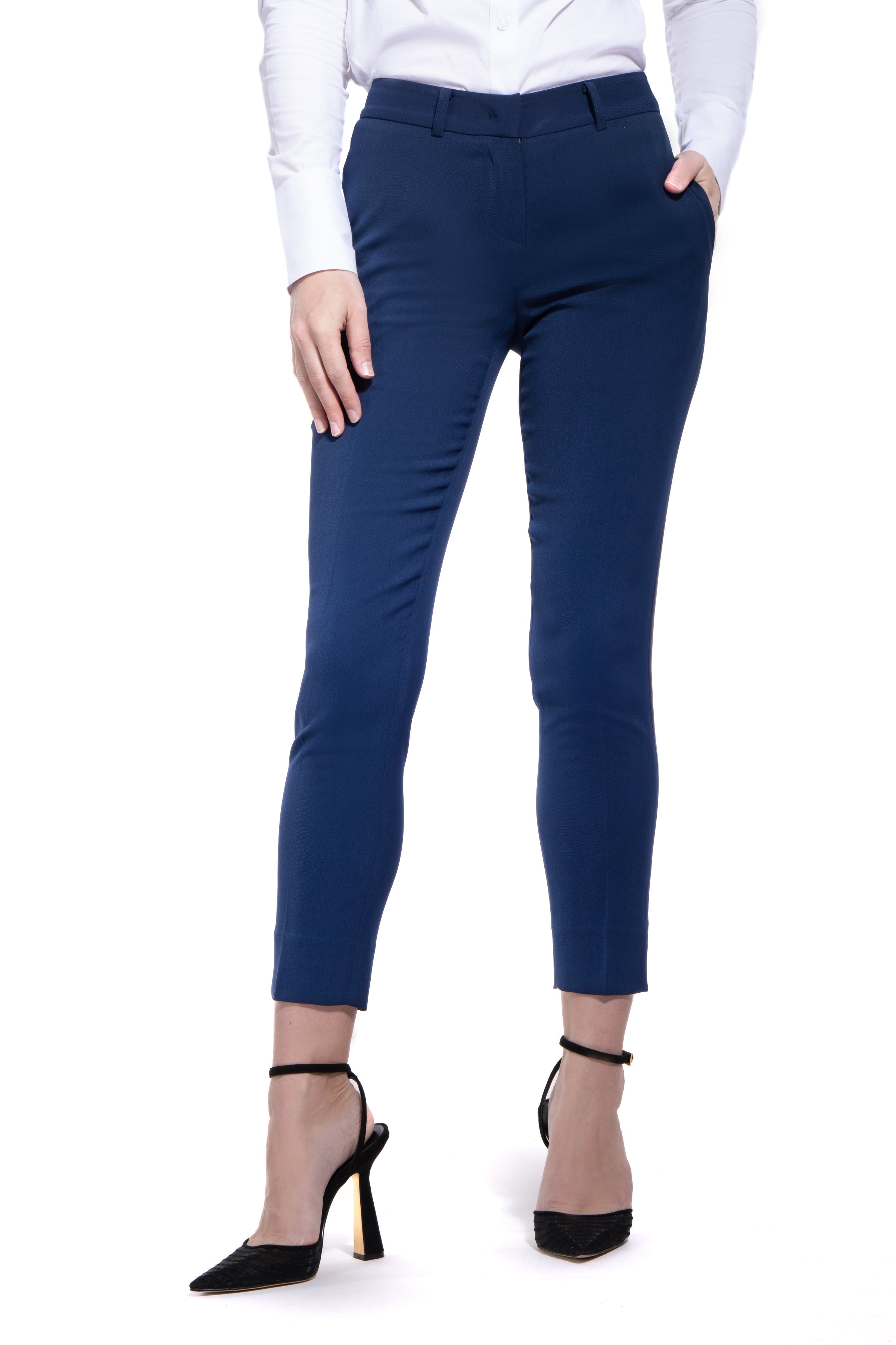 Brioni - Navy Blue Wool Slim Fit Dress Pant | Mitchell Stores