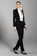 Black Peak Lapel Long Tuxedo Jacket - Women’s Tuxedo Suits | girls prom tuxedo | gal tux | Wedding Party, Bridesmaids