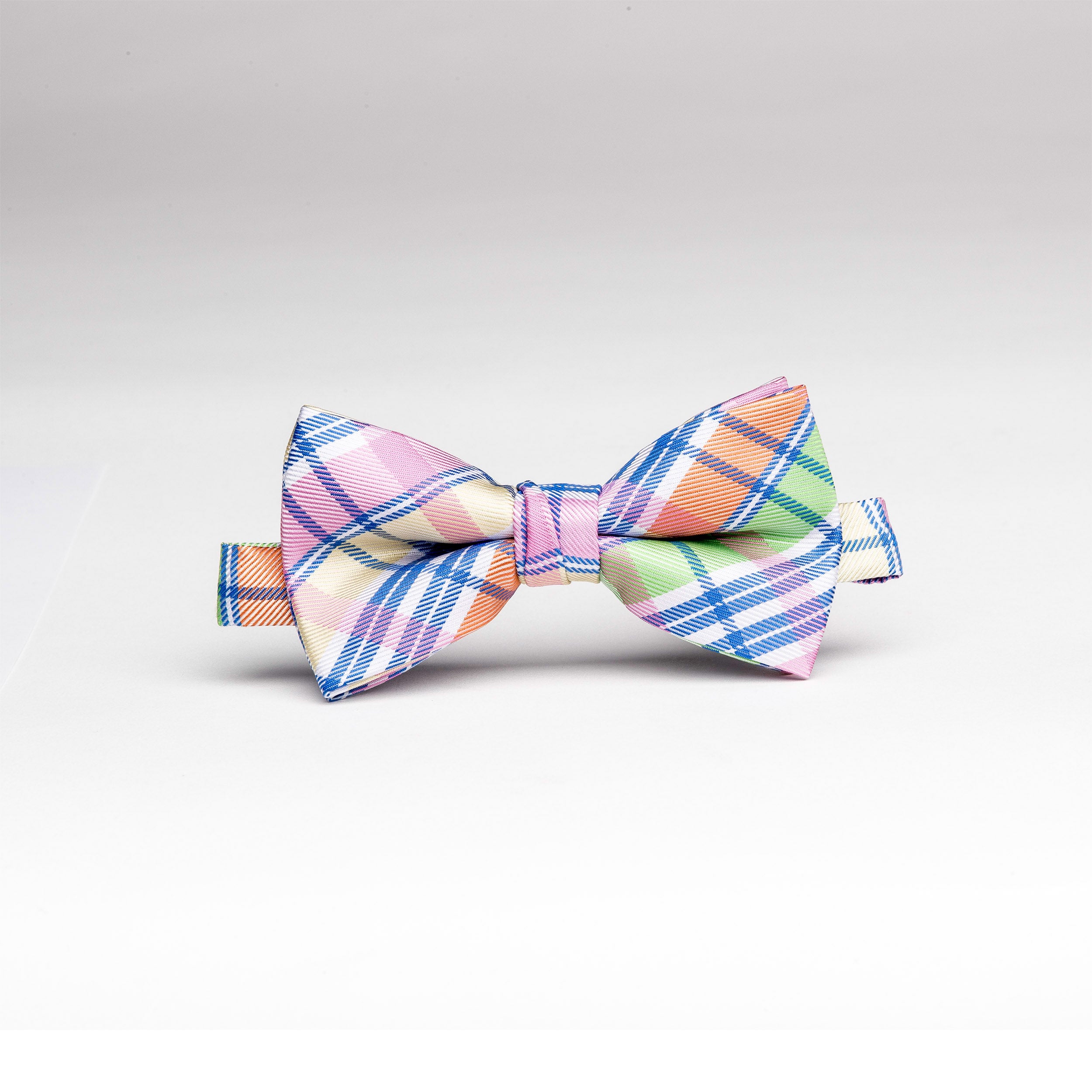 Pastel Plaid Micro/Poly Bow Tie
