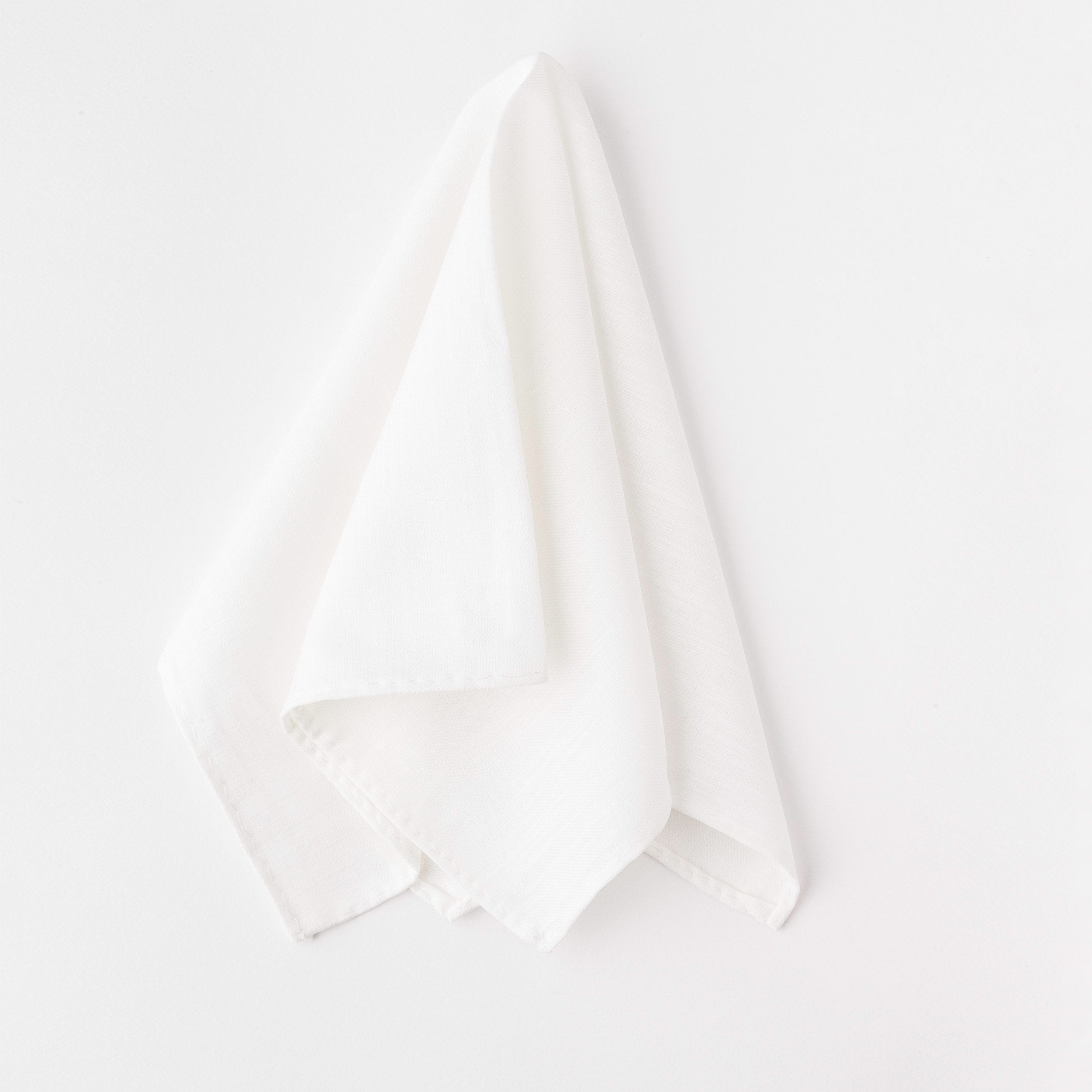 Pearl White Poly/Linen Pocket Square