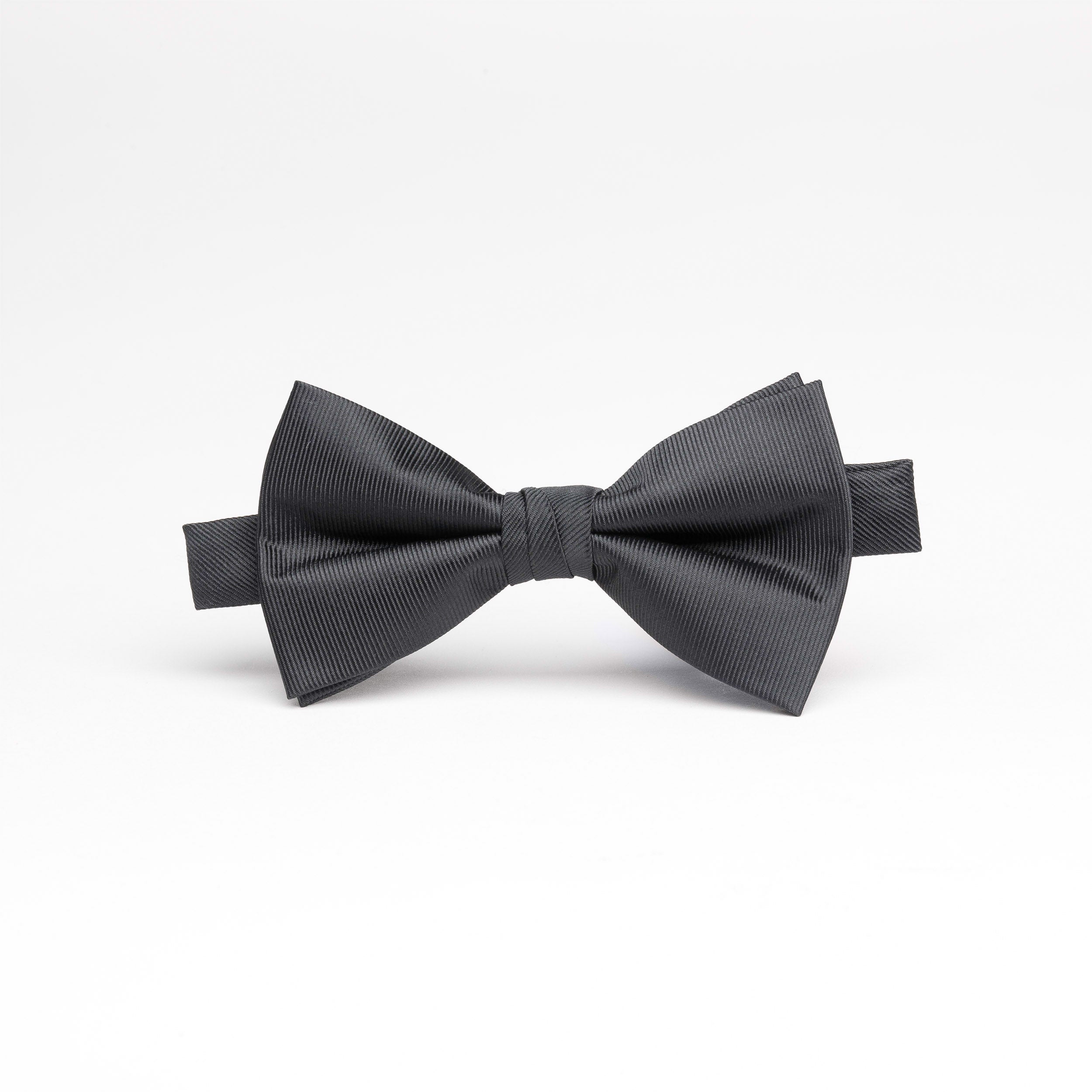 Black Texture Lined Poly/Satin Bow Tie