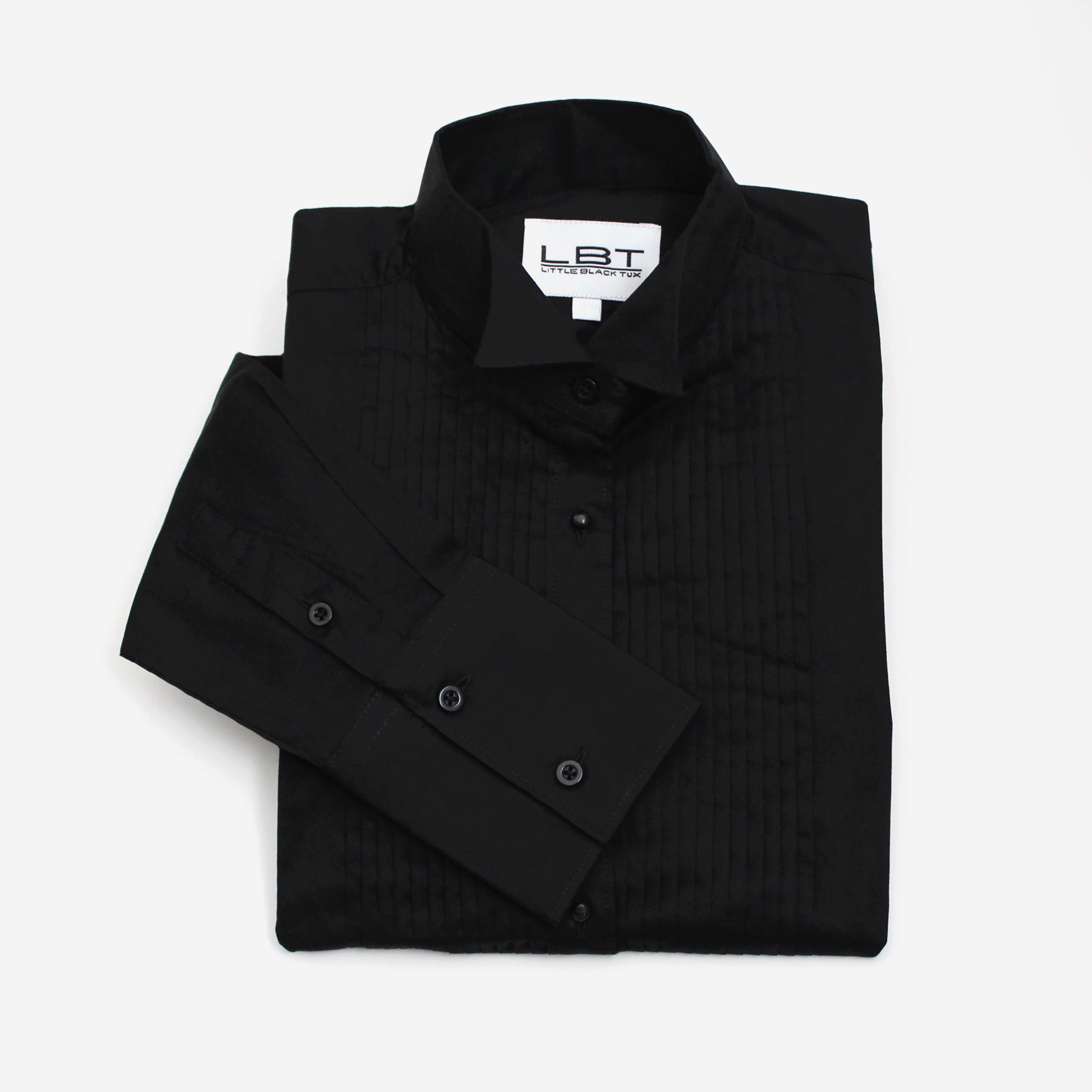 Black Wing Collar Tuxedo Shirt