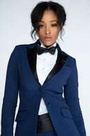 Navy & Black Peak Lapel Tuxedo Jacket - Women’s Tuxedo Suits | girls prom tuxedo | gal tux | Wedding Party, Bridesmaids