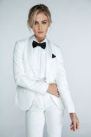 Diamond White Shawl Collar Tuxedo Jacket - Women’s Tuxedo Suits | girls prom tuxedo | gal tux | Wedding Party, Bridesmaids