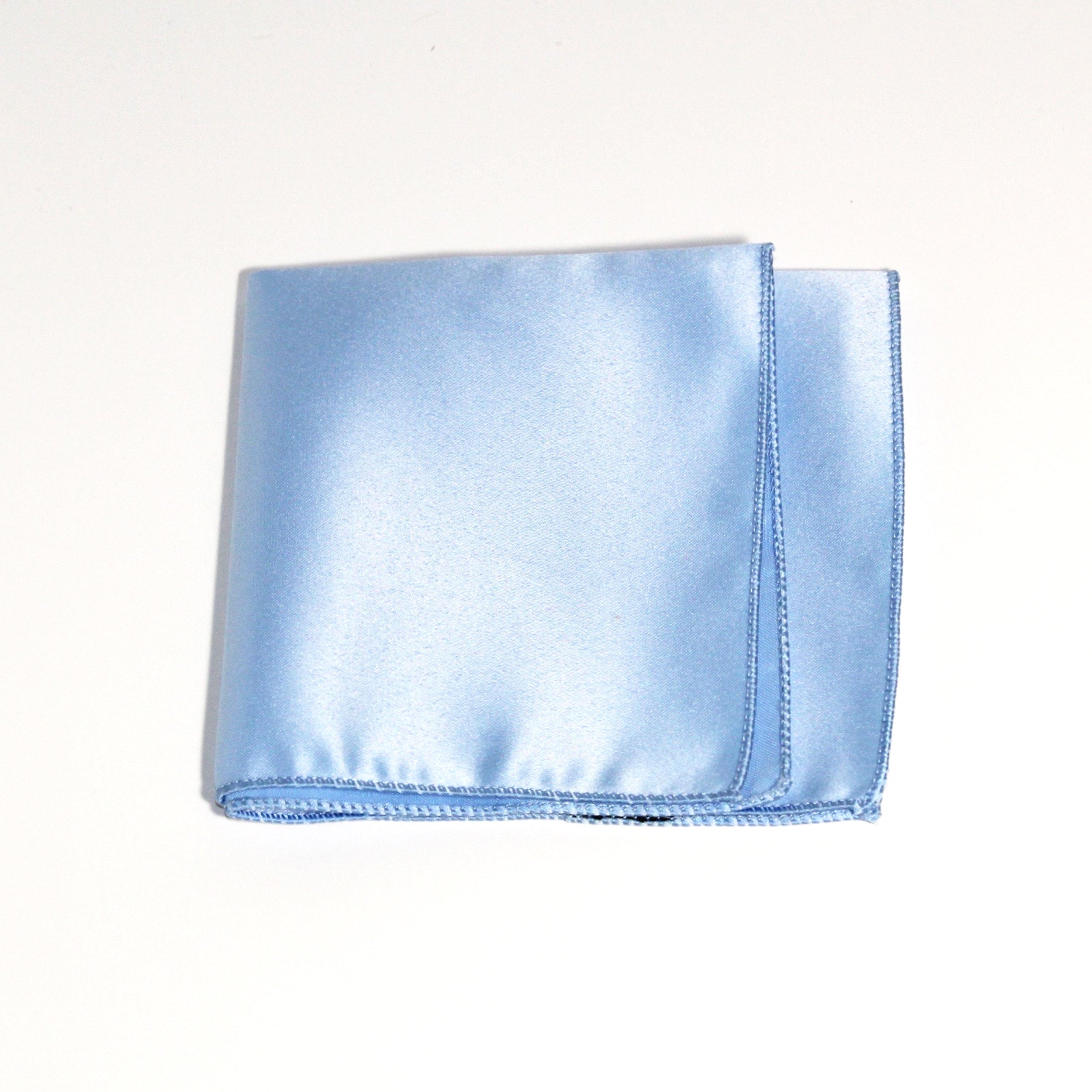 Light Blue Poly/Satin Pocket Square