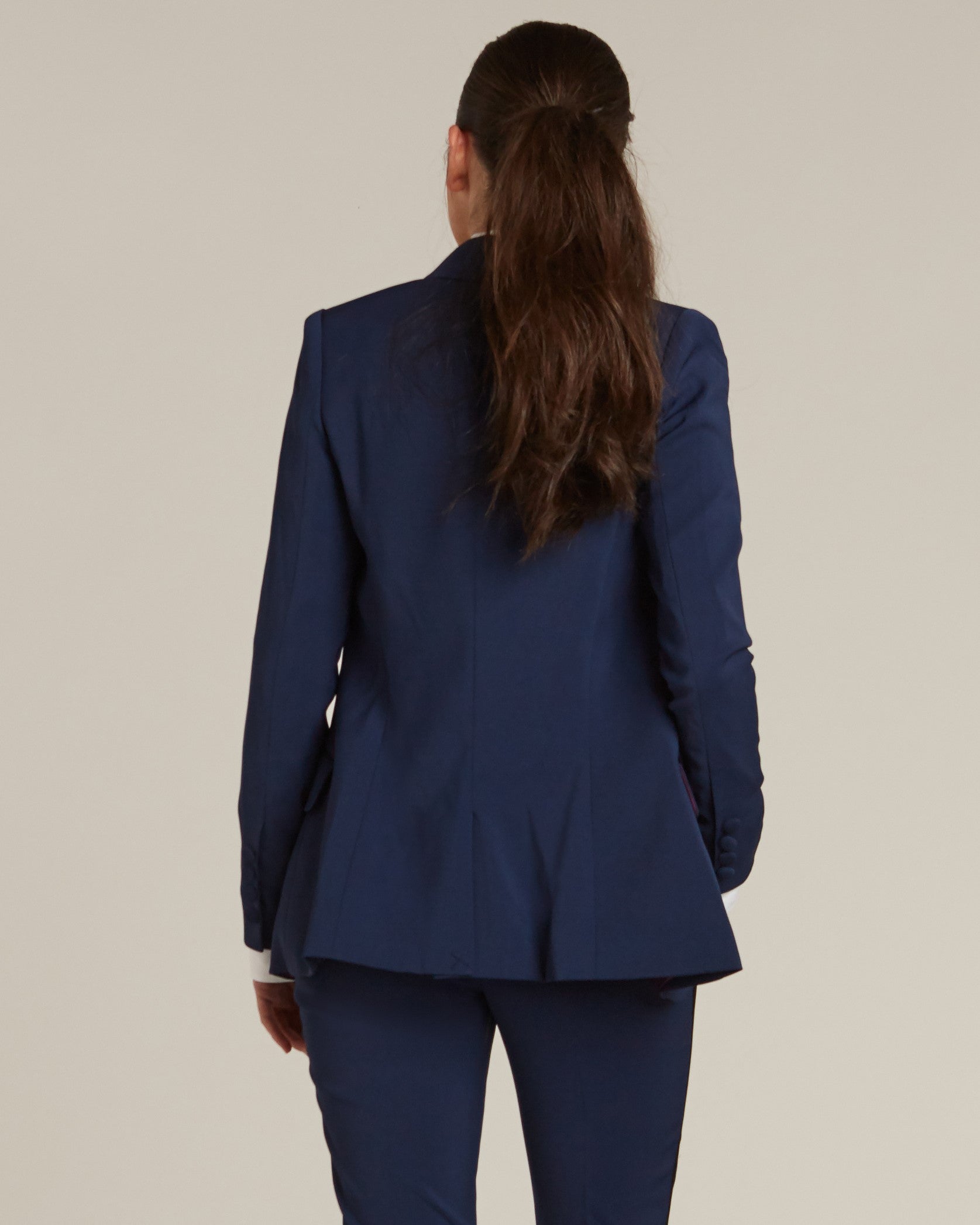 Navy & Black Peak Lapel Tuxedo Jacket - Women’s Tuxedo Suits | girls prom tuxedo | gal tux | Wedding Party, Bridesmaids
