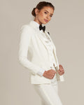 Diamond White Peak Lapel Tuxedo Jacket - Women’s Tuxedo Suits | girls prom tuxedo | gal tux | Wedding Party, Bridesmaids