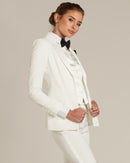 Diamond White Peak Lapel Tuxedo Jacket - Women’s Tuxedo Suits | girls prom tuxedo | gal tux | Wedding Party, Bridesmaids