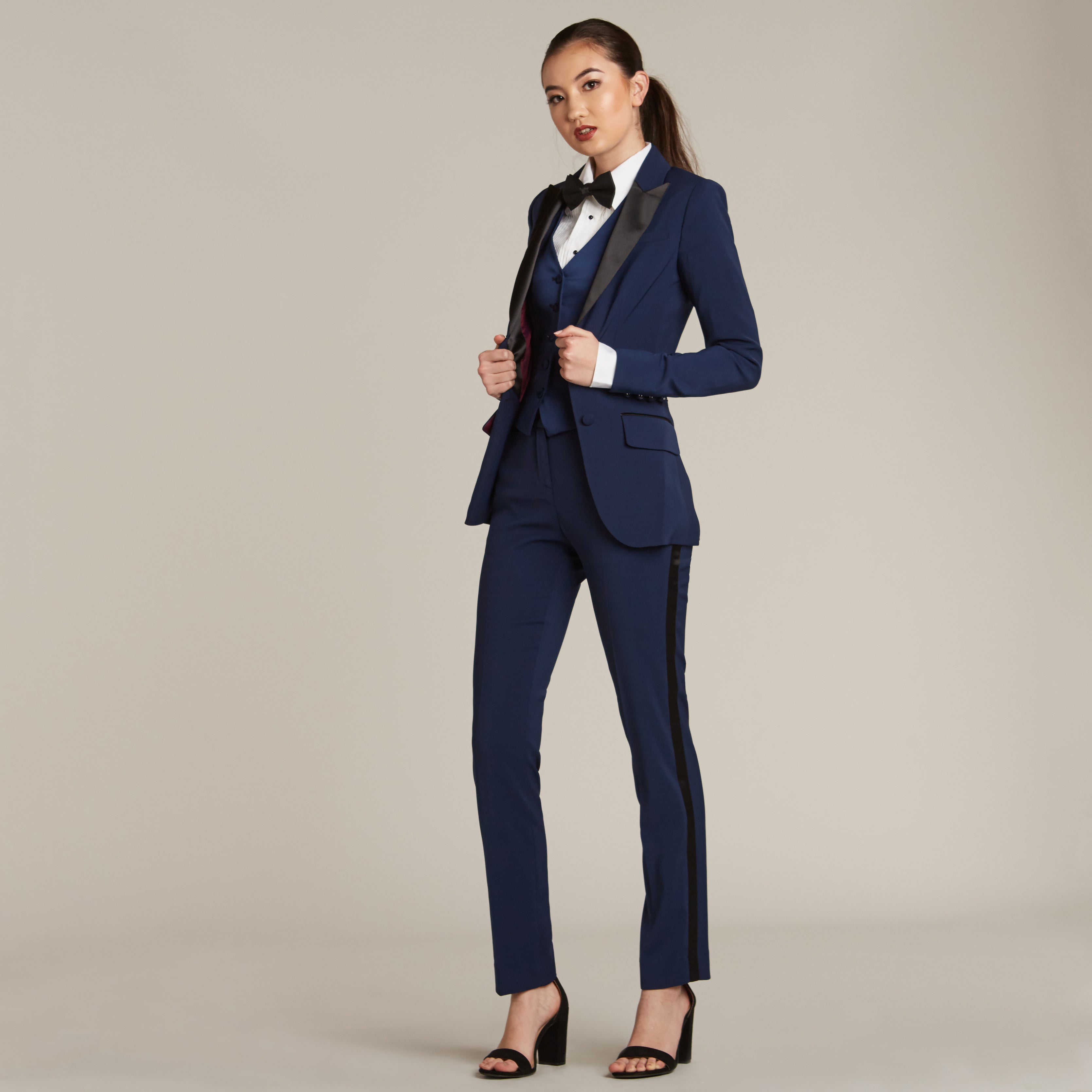 Navy Tuxedo Vest - Women’s Tuxedo Suits | girls prom tuxedo | gal tux | Wedding Party, Bridesmaids