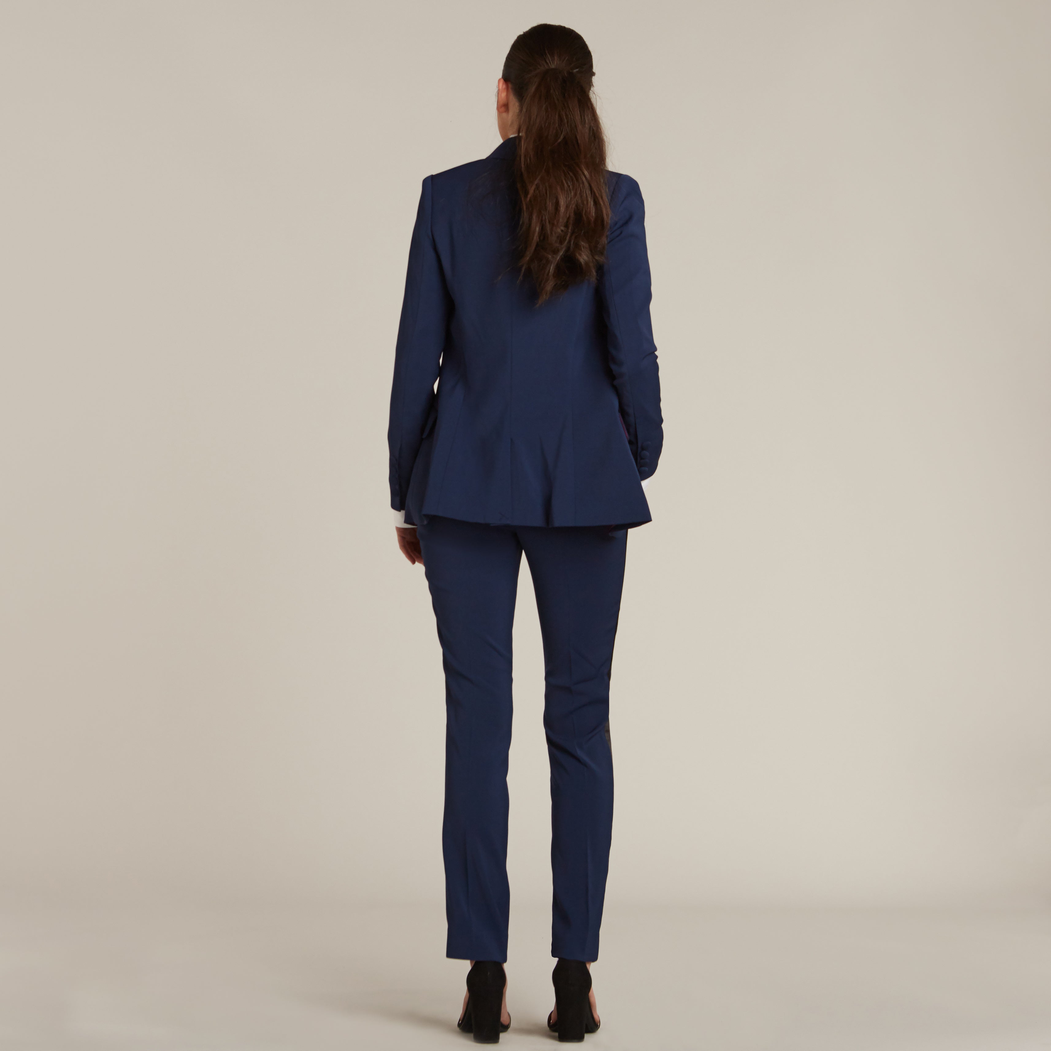 Royal Navy Blue Ultra Slim Fit Tuxedo Pants for Women – LITTLE BLACK TUX