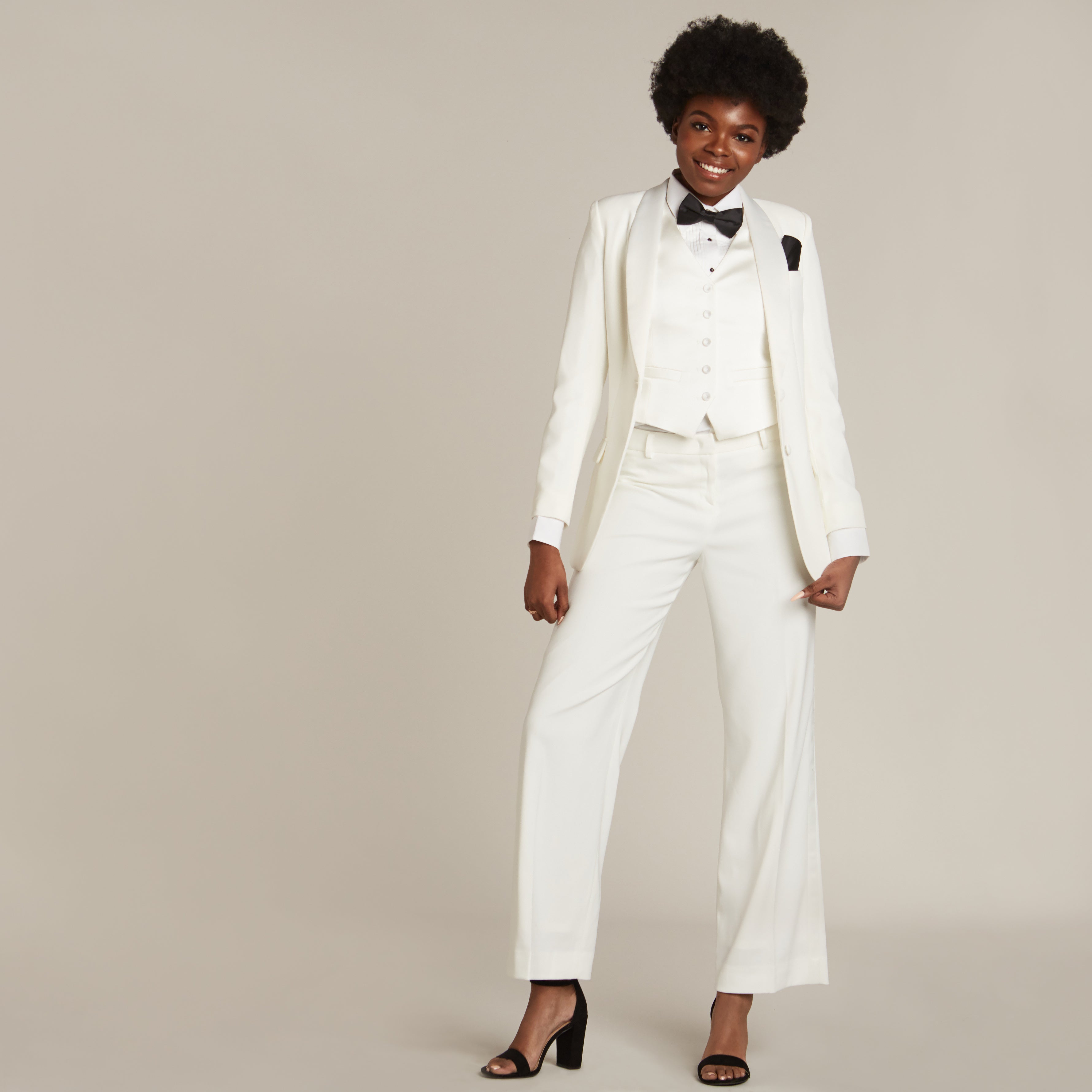 Diamond White Shawl Collar Long Tuxedo Jacket - Women’s Tuxedo Suits | girls prom tuxedo | gal tux | Wedding Party, Bridesmaids