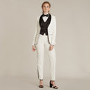 Diamond White & Black Shawl Collar Tuxedo Jacket - Women’s Tuxedo Suits | girls prom tuxedo | gal tux | Wedding Party, Bridesmaids