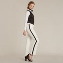 Diamond White & Black Slim Fit Tuxedo Pants - Women’s Tuxedo Suits | girls prom tuxedo | gal tux | Wedding Party, Bridesmaids