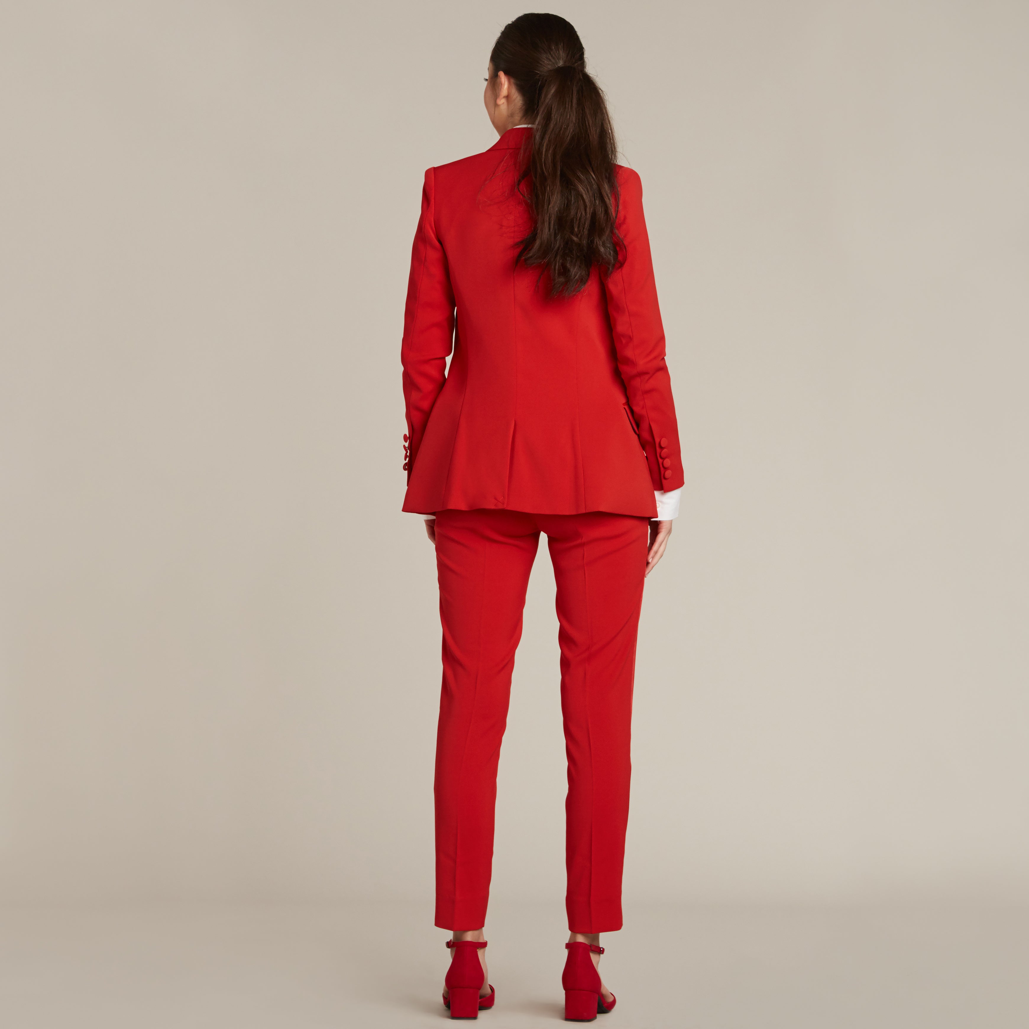 Red Ultra Slim Fit Tuxedo Pants - Women’s Tuxedo Suits | girls prom tuxedo | gal tux | Wedding Party, Bridesmaids