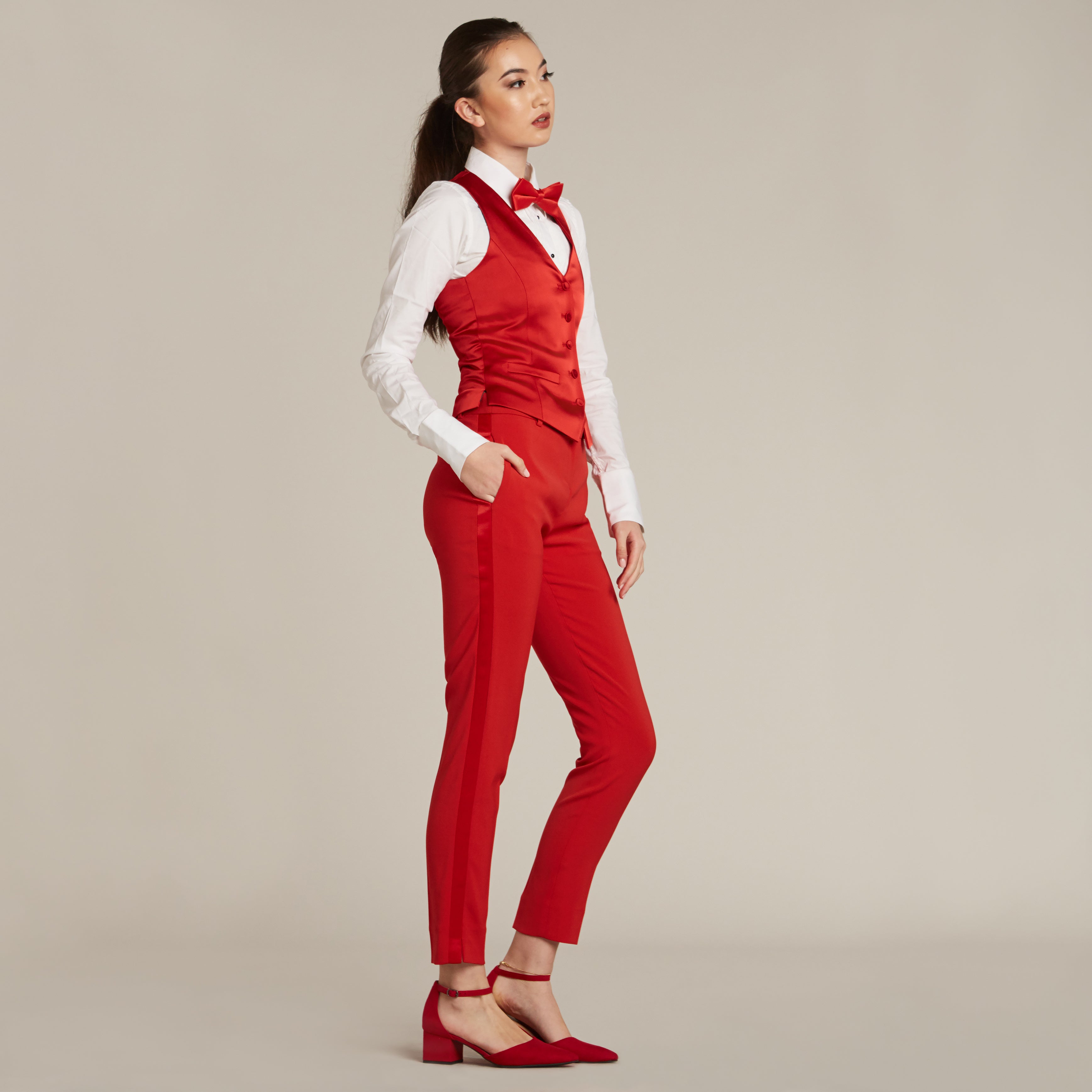 ASOS DESIGN super skinny tuxedo suit pants in bright red  ASOS