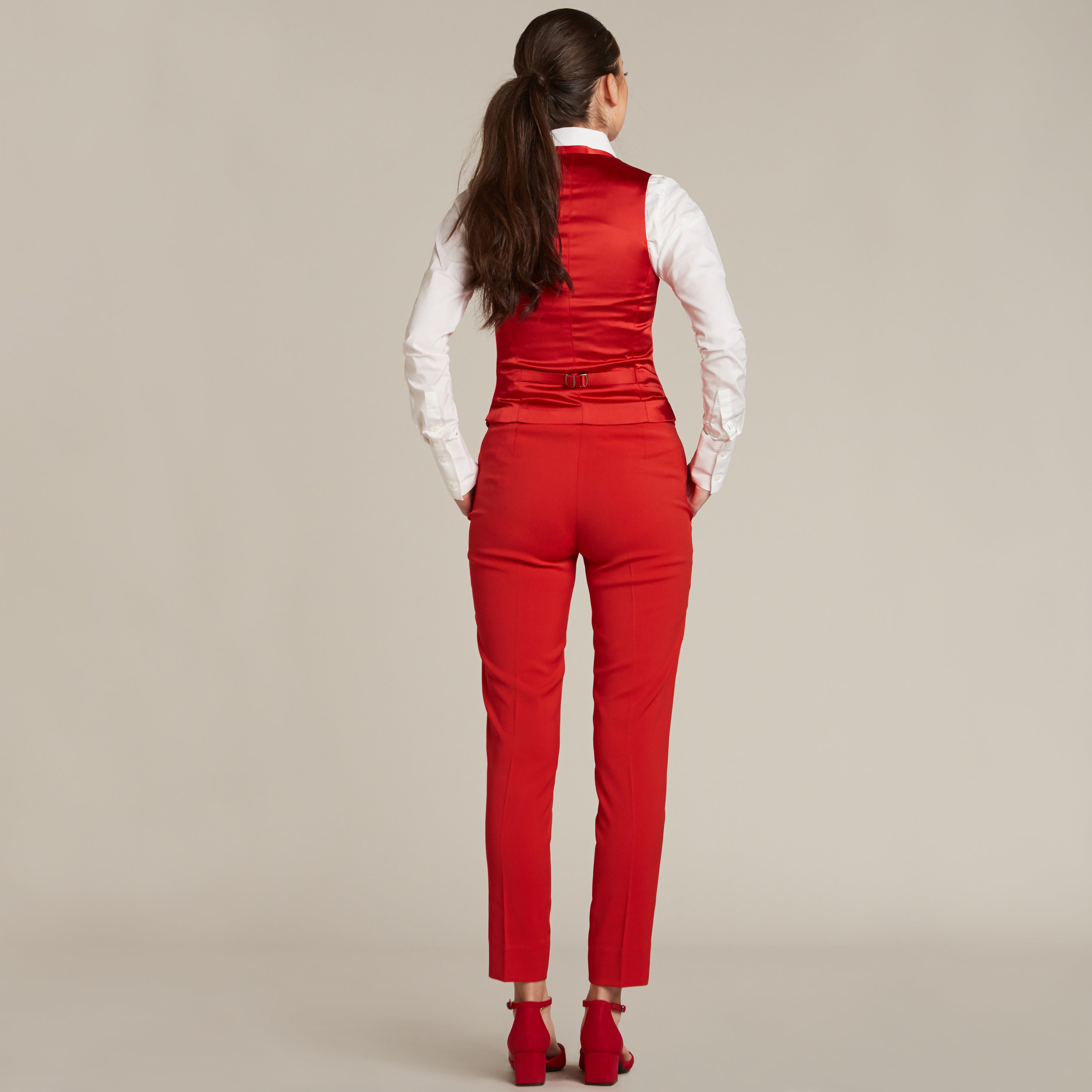 Pearl White Ultra Slim Fit Women's Pants – LITTLE BLACK TUX