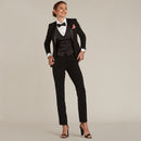 Black Slim Fit Tuxedo Pants w/ Satin Back Pocket