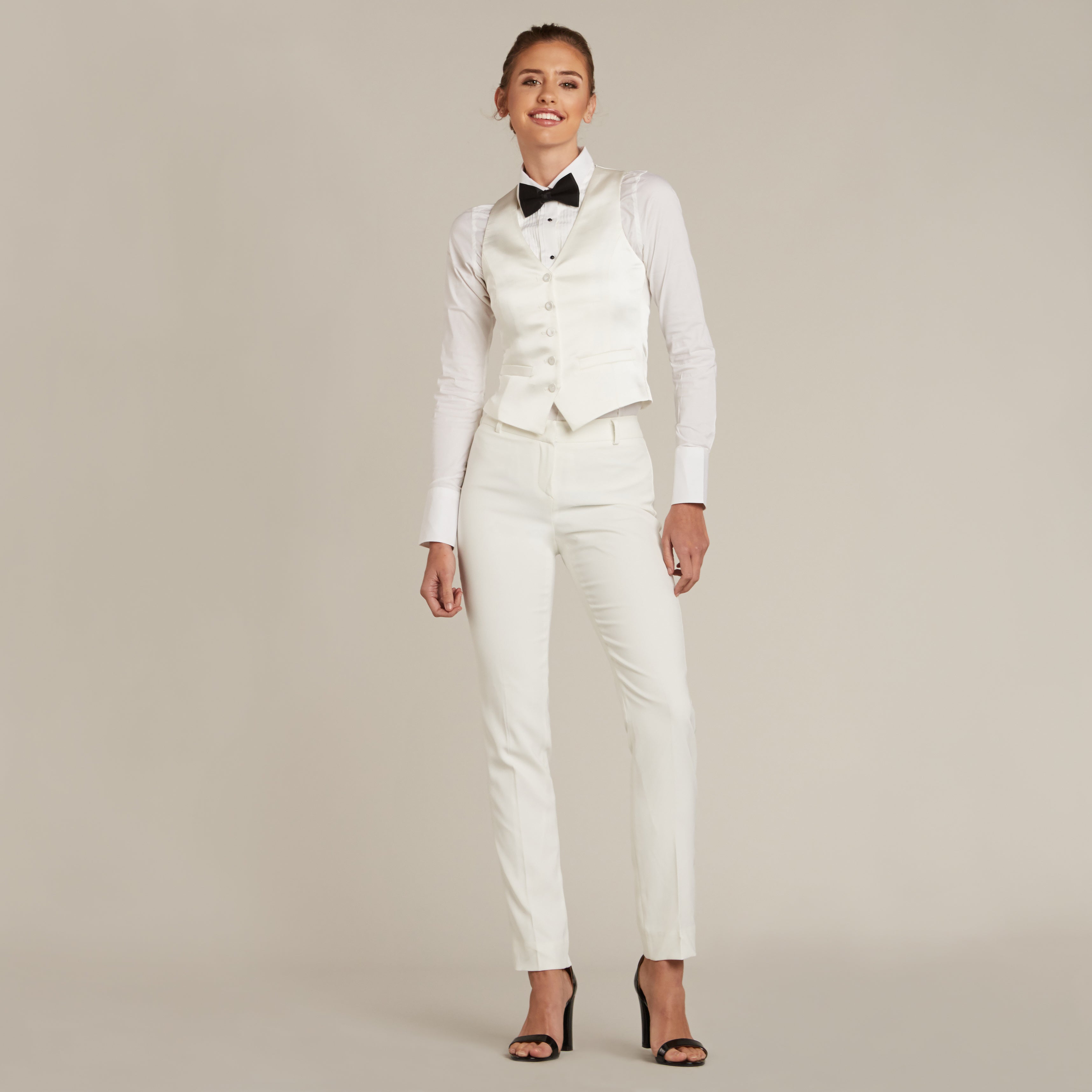Diamond White Slim Fit Tuxedo Pants - Women’s Tuxedo Suits | girls prom tuxedo | gal tux | Wedding Party, Bridesmaids