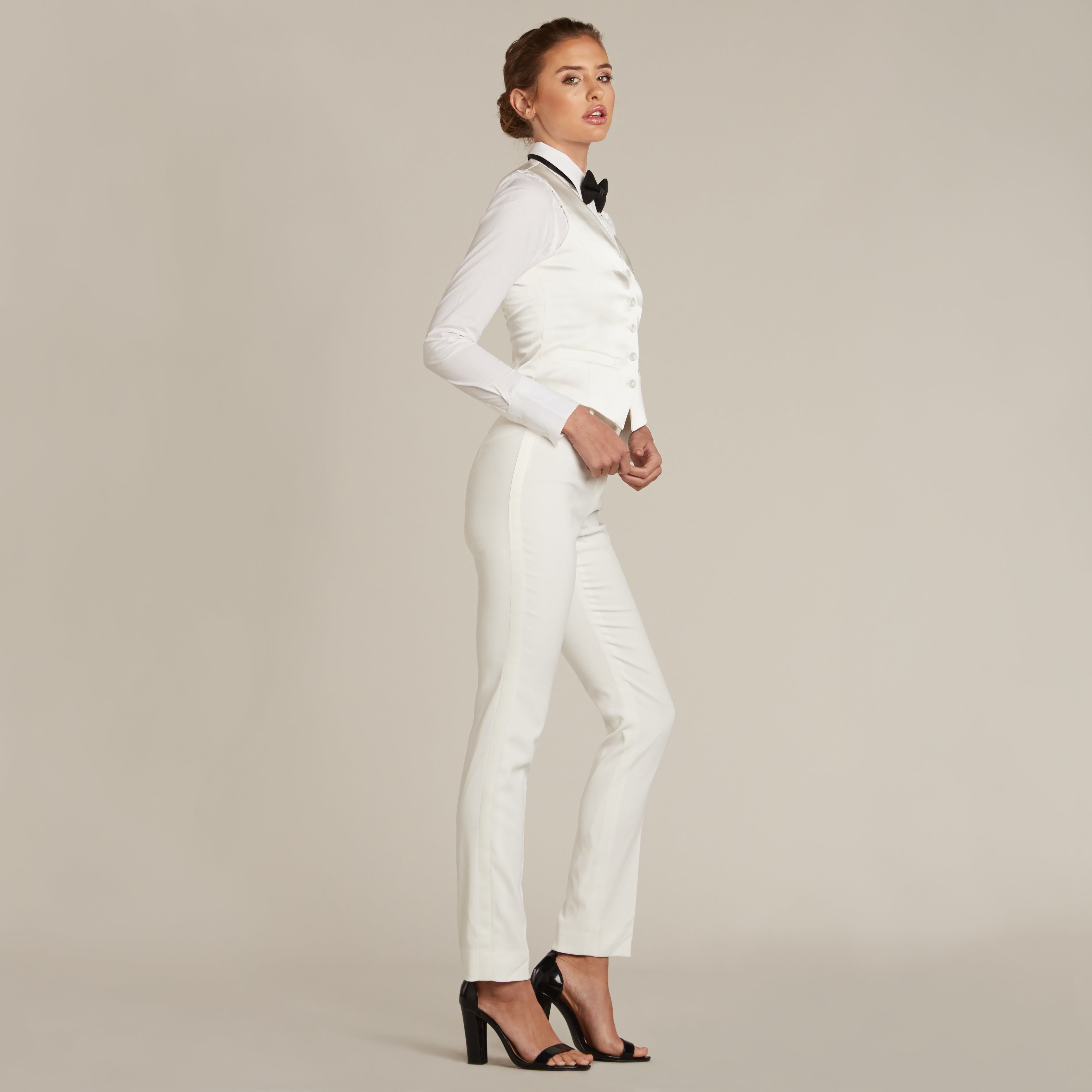 Diamond White Tuxedo Vest - Women’s Tuxedo Suits | girls prom tuxedo | gal tux | Wedding Party, Bridesmaids
