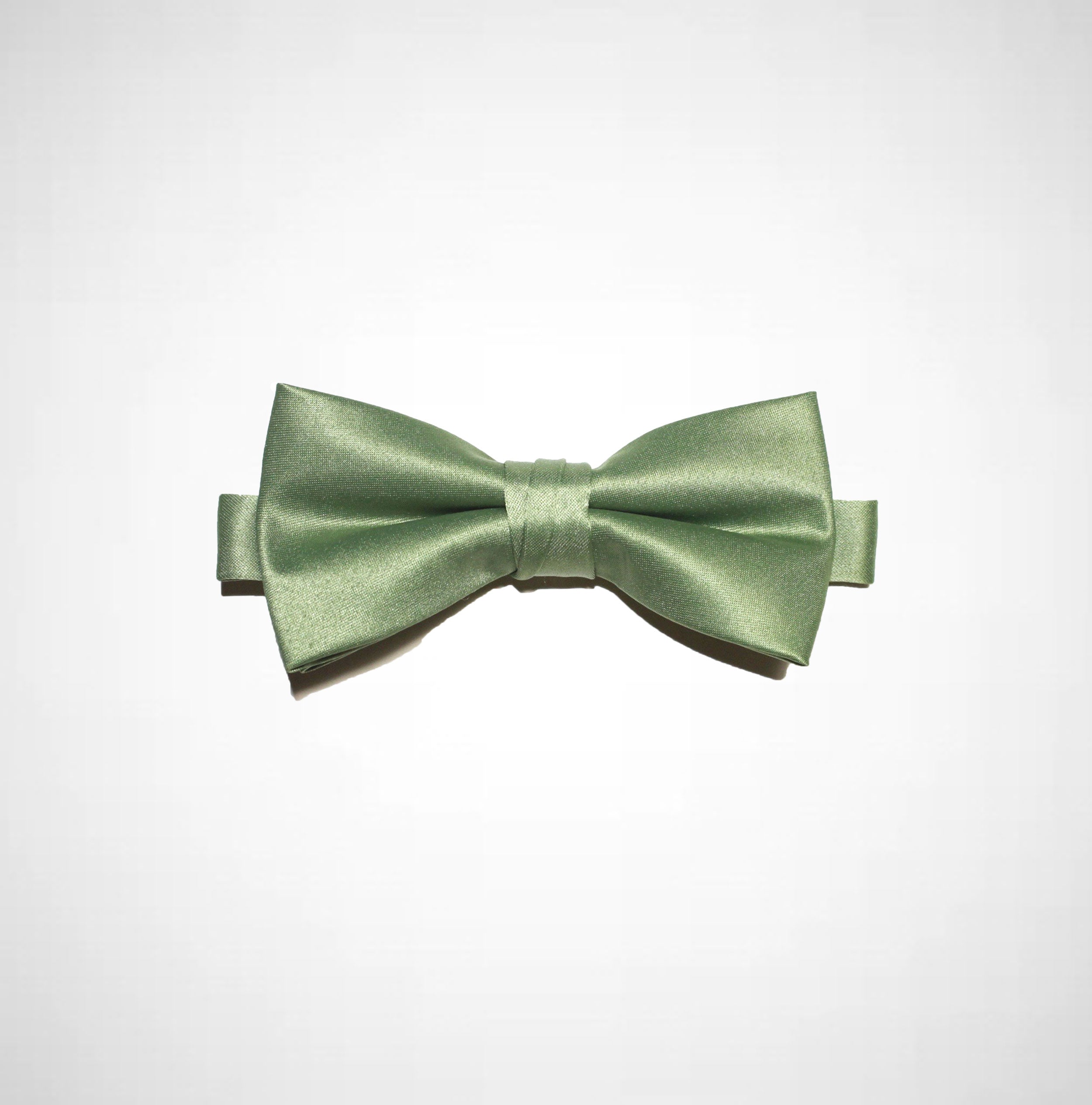 Olive Green Poly/Satin Bow Tie