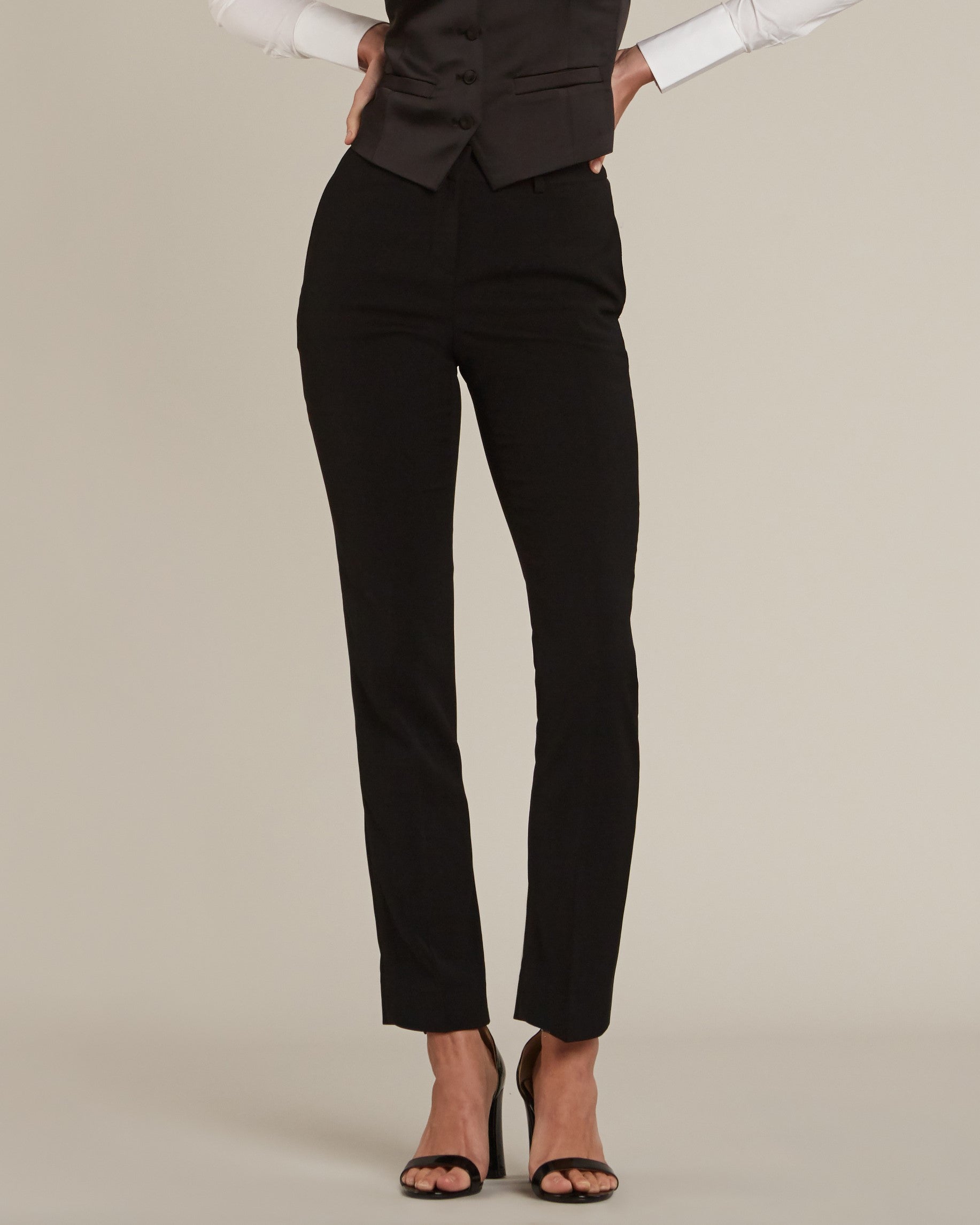 Black Slim Fit Tuxedo Pants for Women – LITTLE BLACK TUX