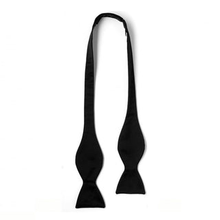 Black Satin Self Tie Bow Tie for Women – LITTLE BLACK TUX