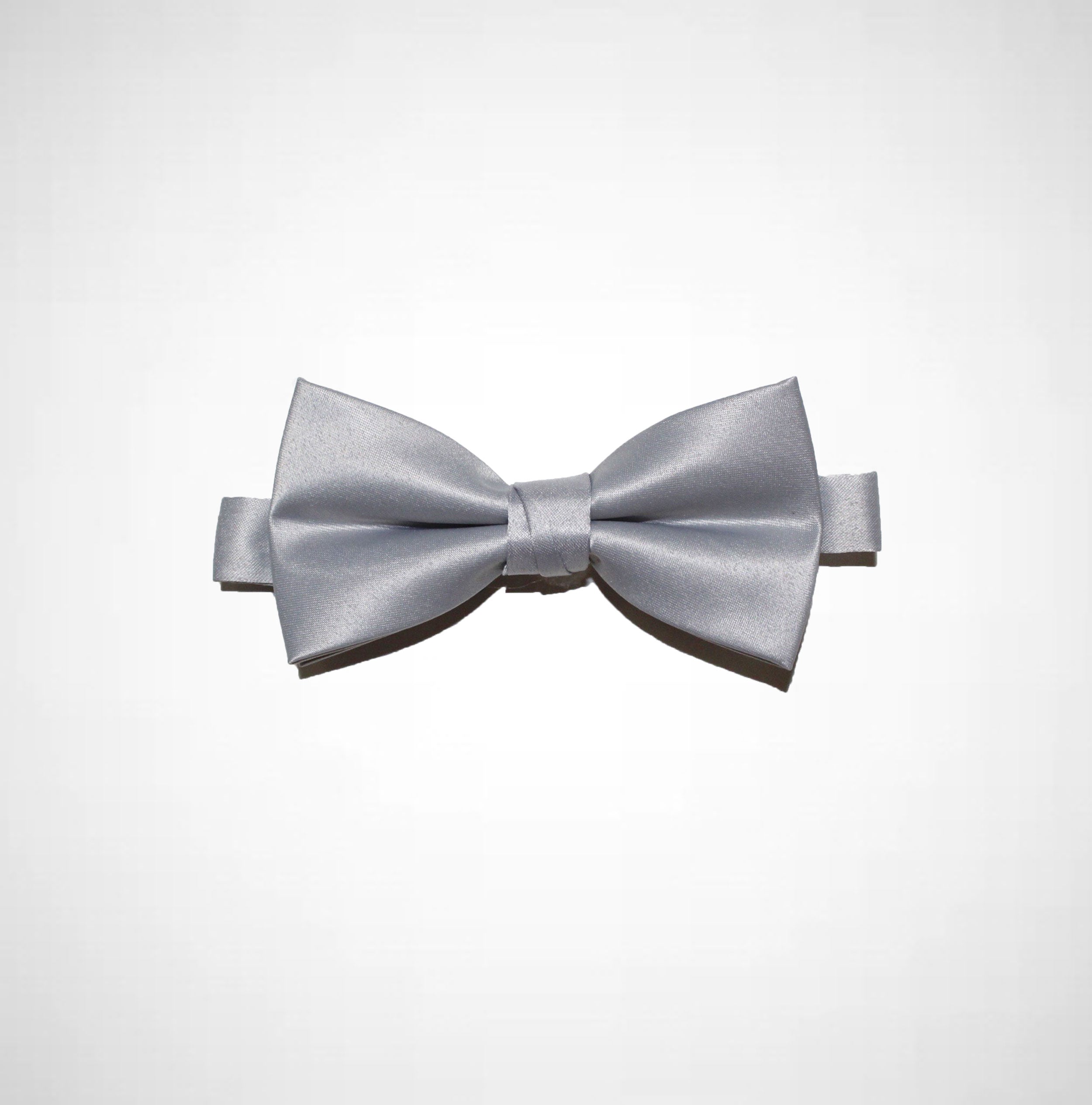 Silver Gray Poly/Satin Bow Tie