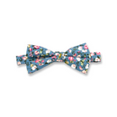 Teal Floral Cotton Bow Tie