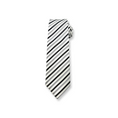 Black-White-Grey Striped Poly/Satin Long Tie